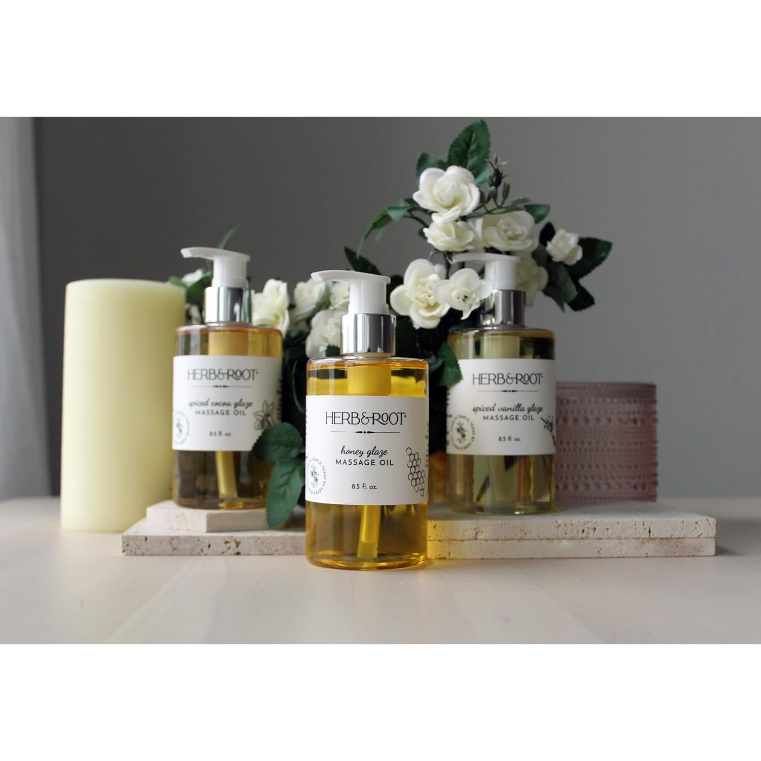 Aceite de Masaje Orgánico Hierbas y Raíces Miel 257g