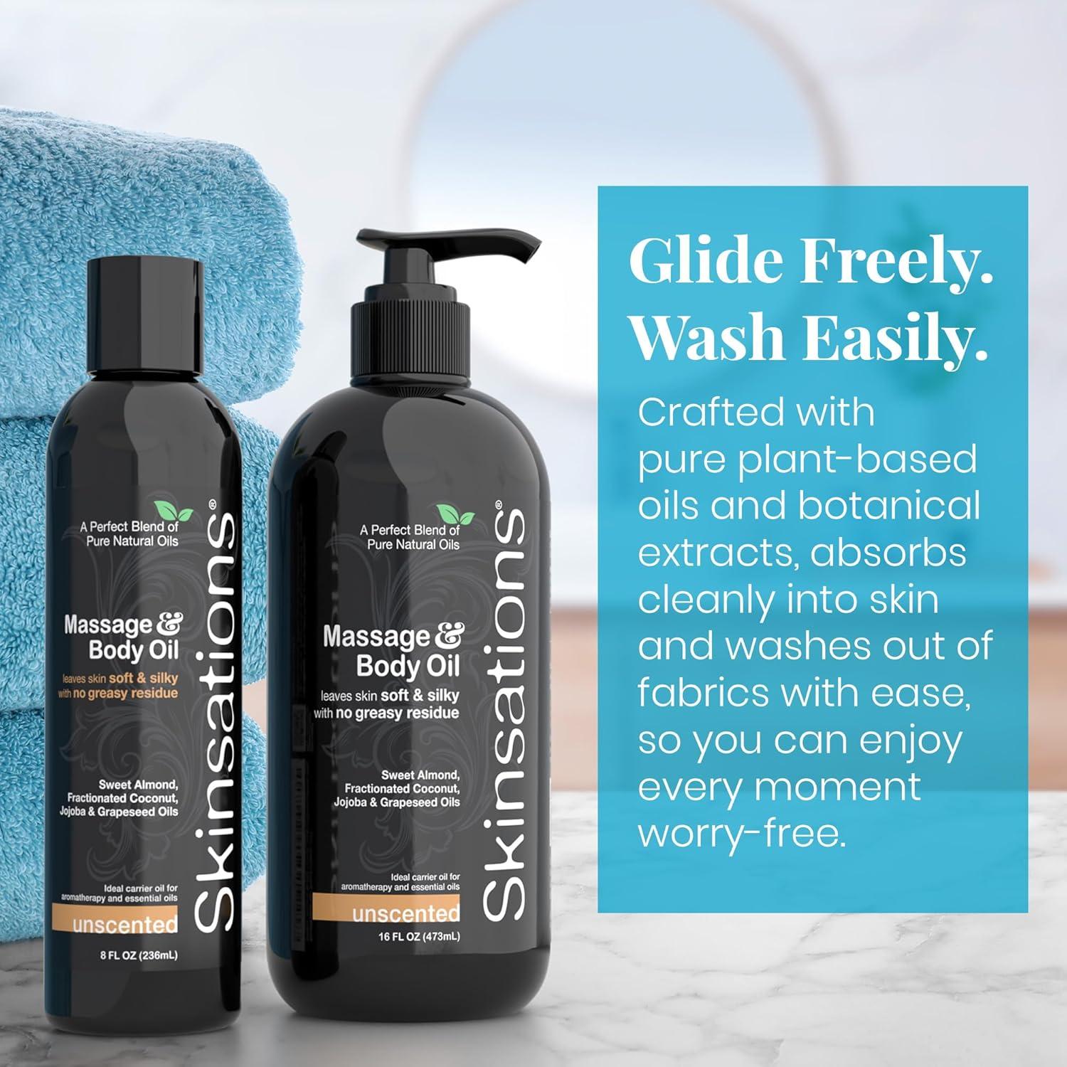 Aceite de Masaje Sin Fragancia Skinsations 473ml - Hidratante Ligero