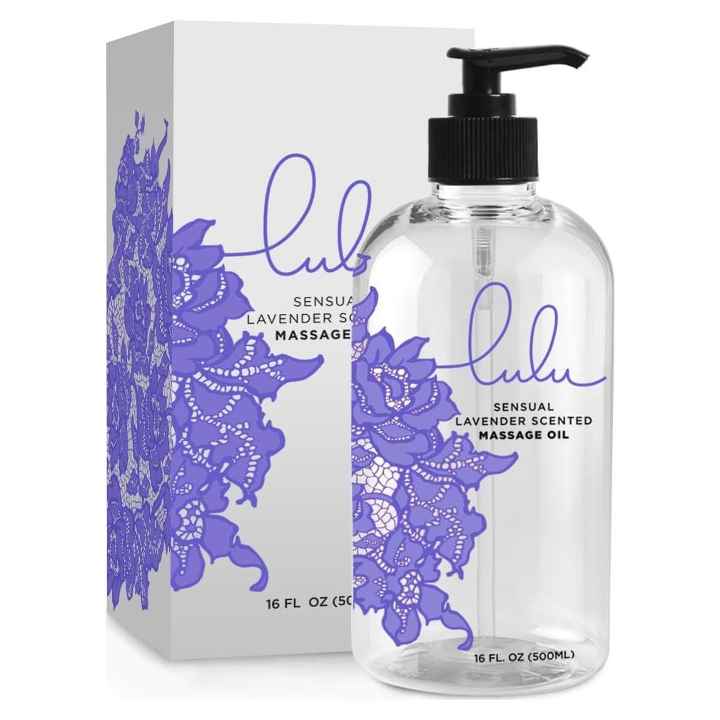 Aceite de Masaje de Lavanda Lulu 453g con Jojoba Sin Residuo
