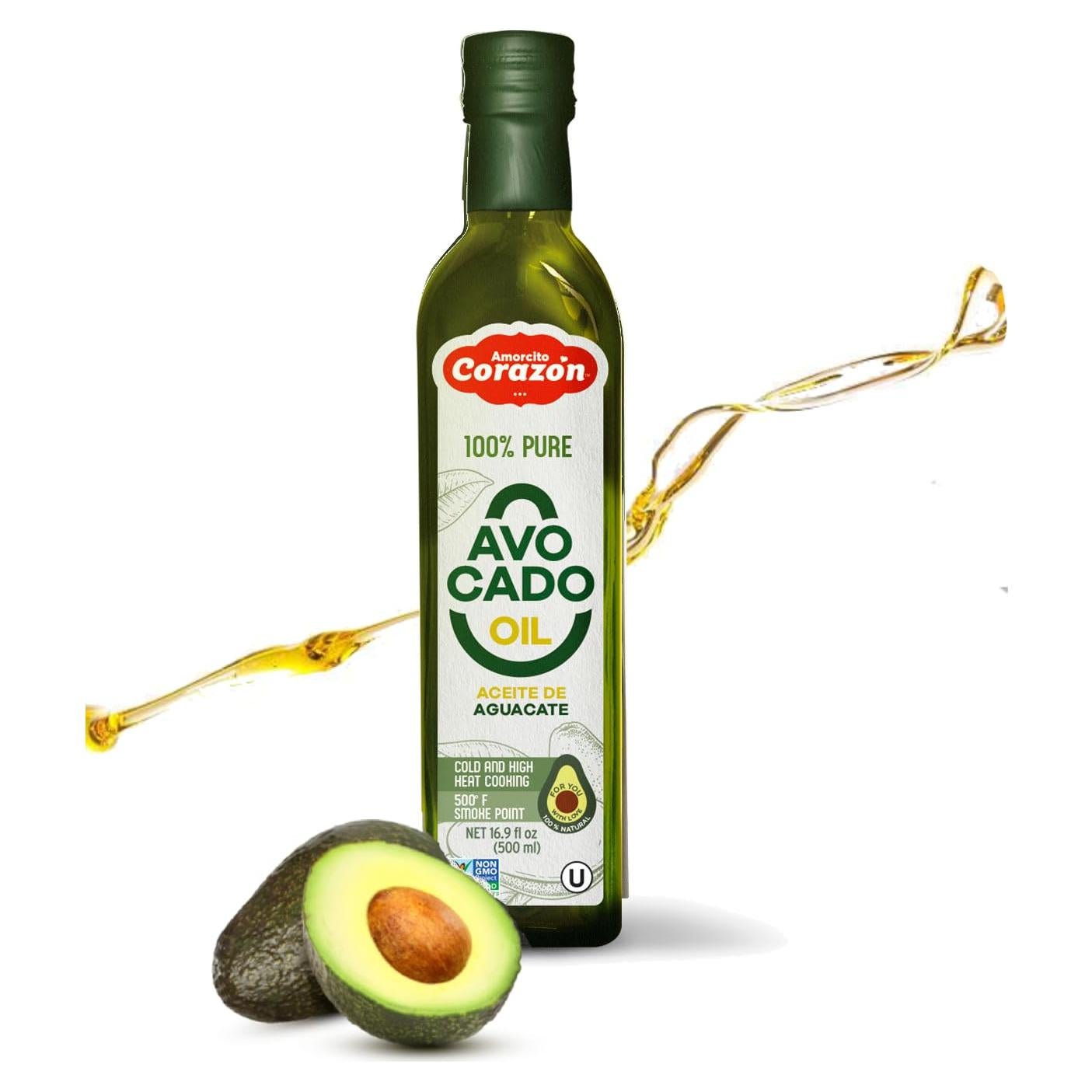Aceite de Aguacate Puro Amorcito Corazón 500ml - Mexicano