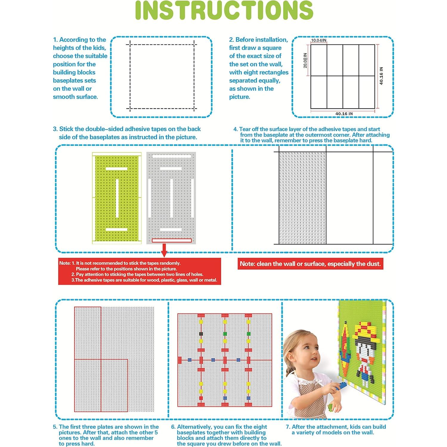 Bloques de Construcción Burgkidz - 8 Placas Base Verdes