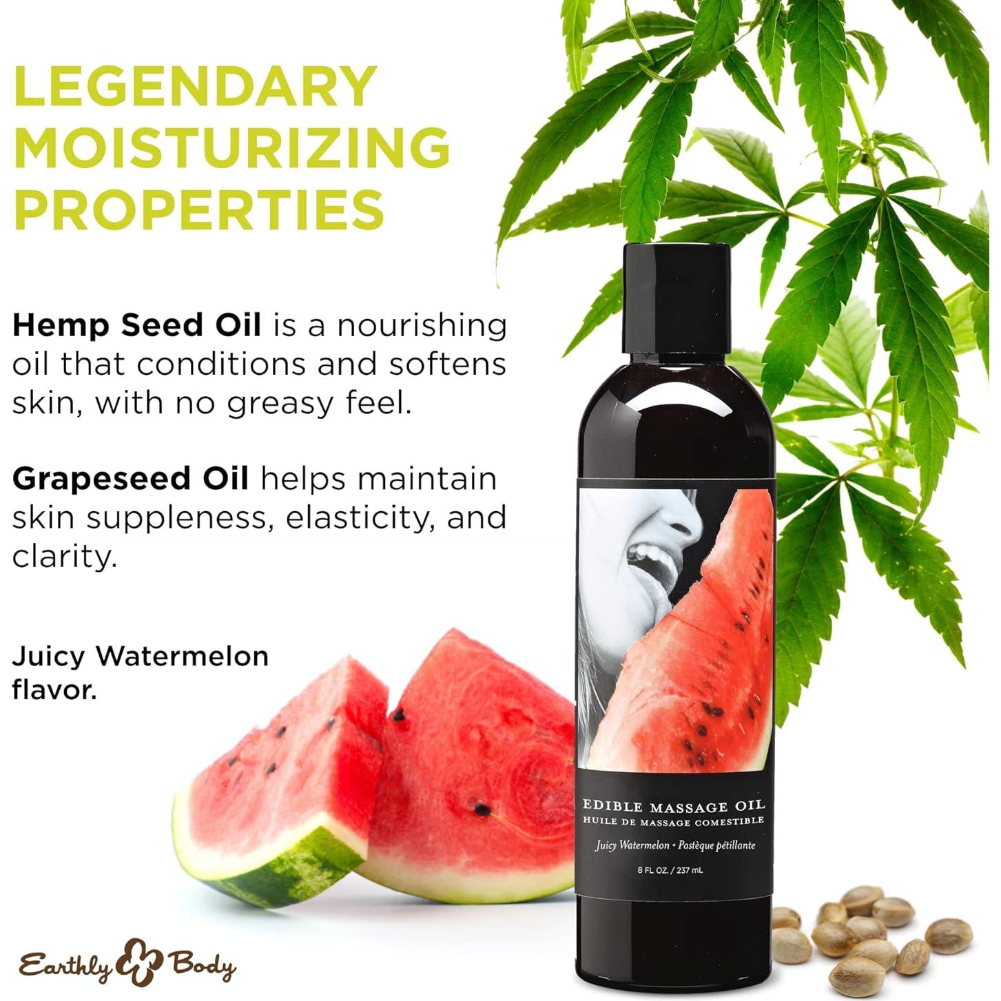 Aceite de Masaje Comestible Earthly Body 259g - Vegano y Natural