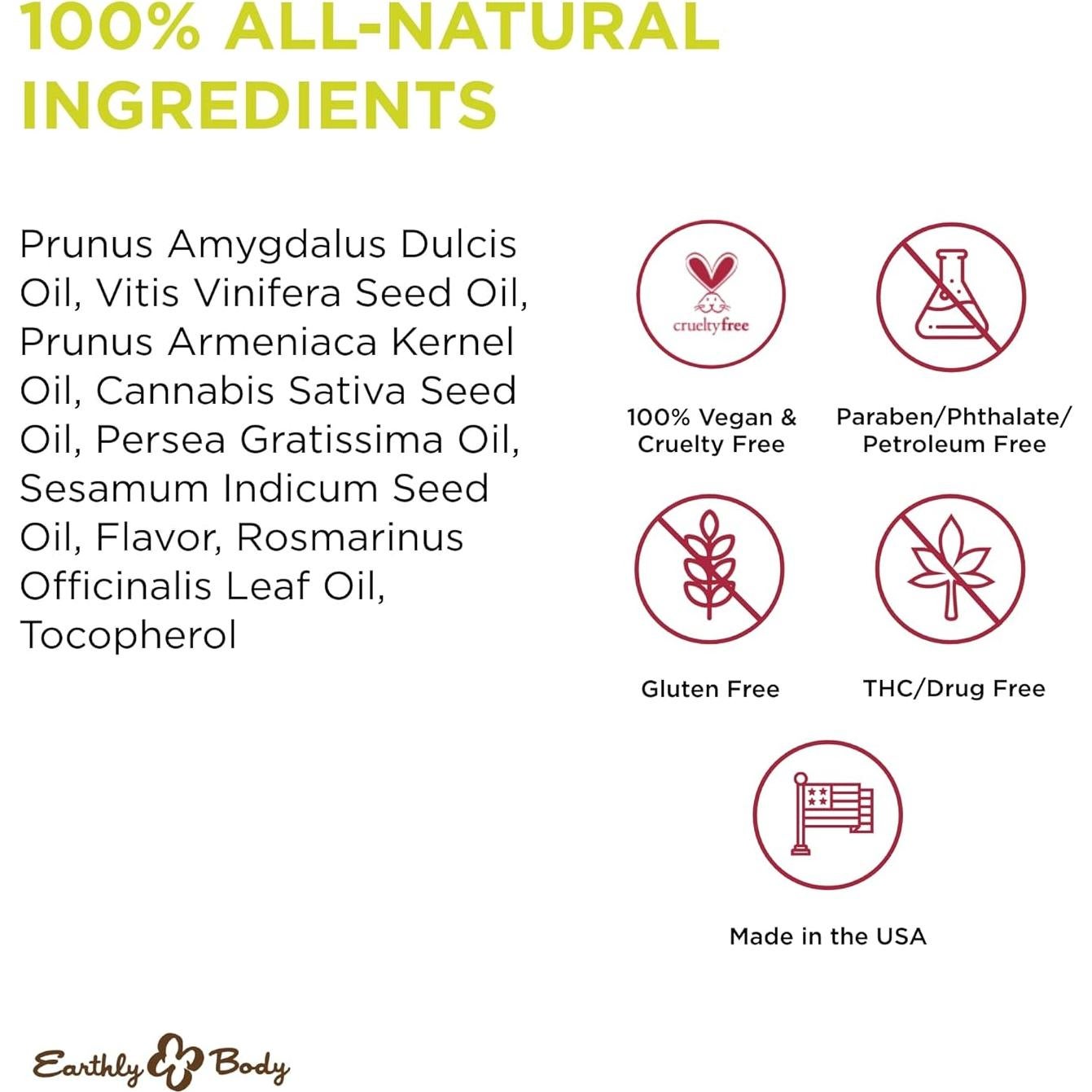 Aceite de Masaje Comestible Earthly Body 259g - Vegano y Natural