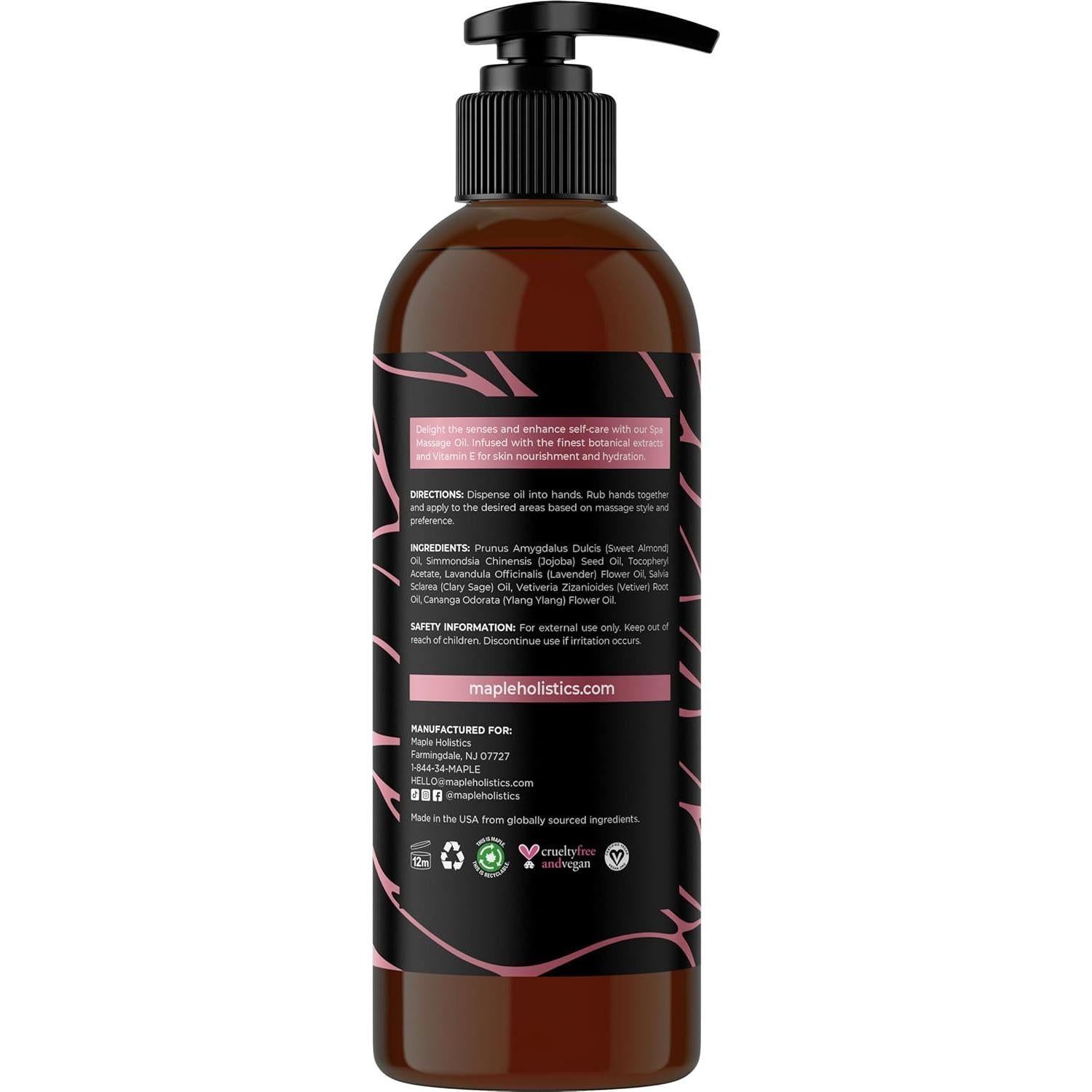 Aceite de Masaje Calmante Maple Holistics 226g - Almendra y Lavanda