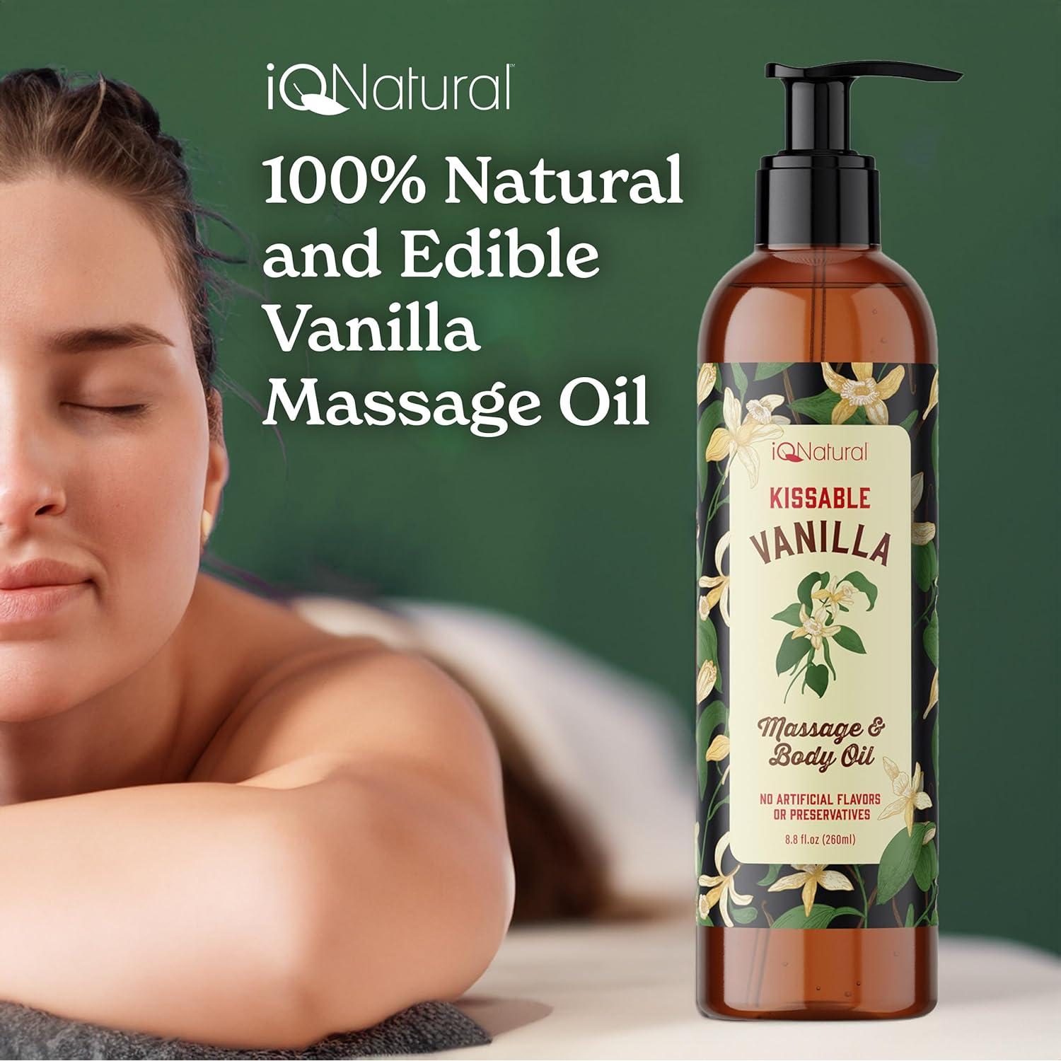 Aceite de Masaje Comestible IQ Natural 226.8g Coco Vainilla