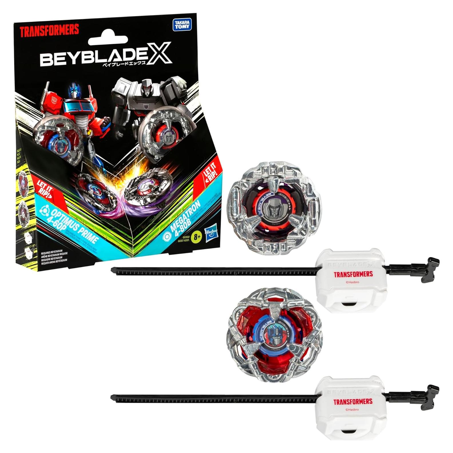 Beyblade X Transformers Set Multipack Optimus Prime y Megatron