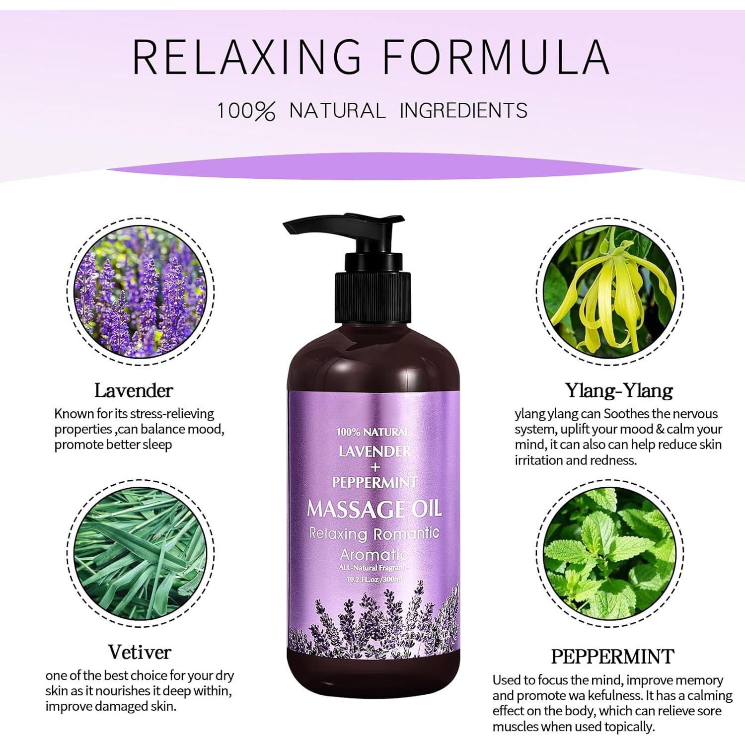 Aceite de Masaje de Lavanda Newvenper 302.83 ml Hidratante