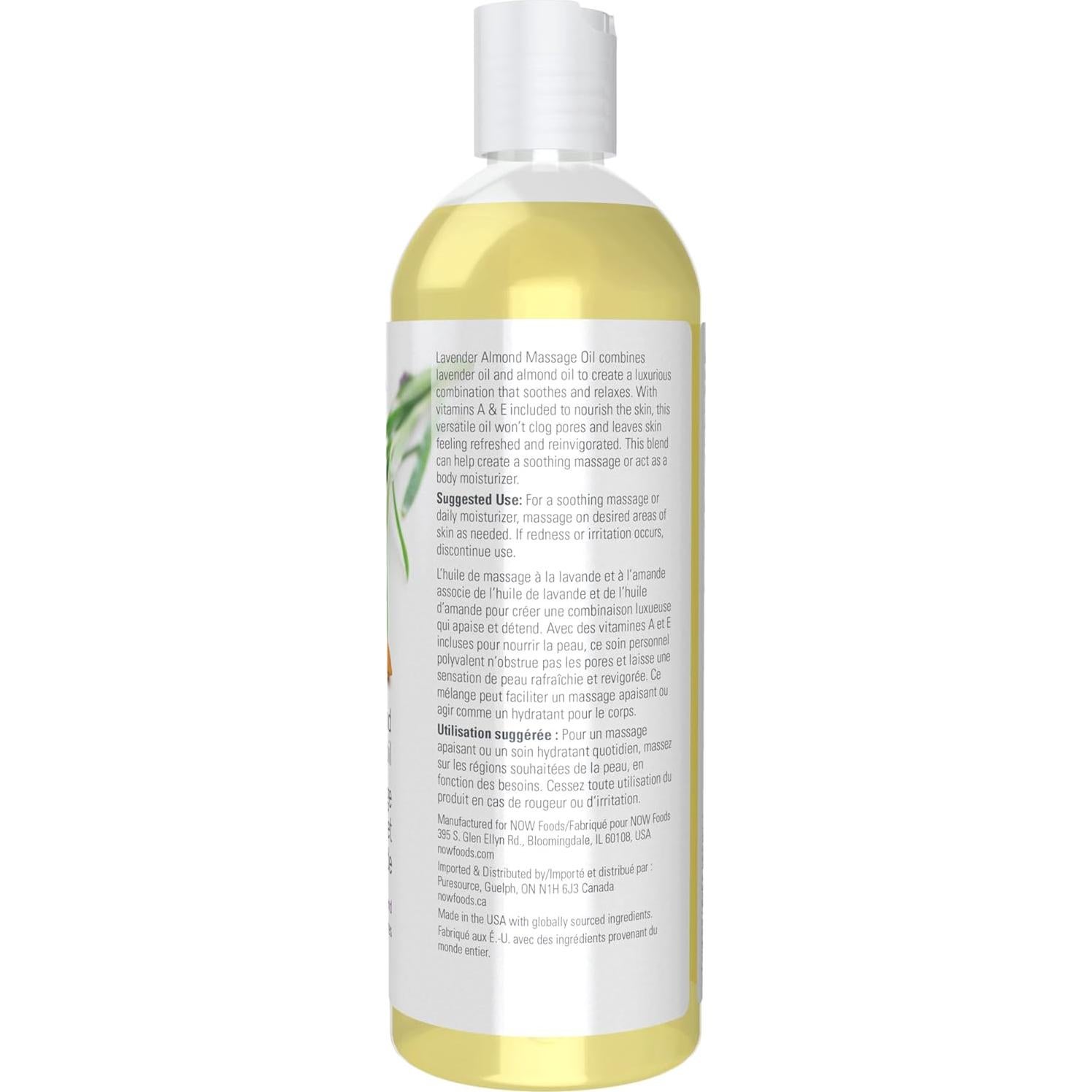 Aceite de Masaje NOW Foods Almendra con Lavanda 453g