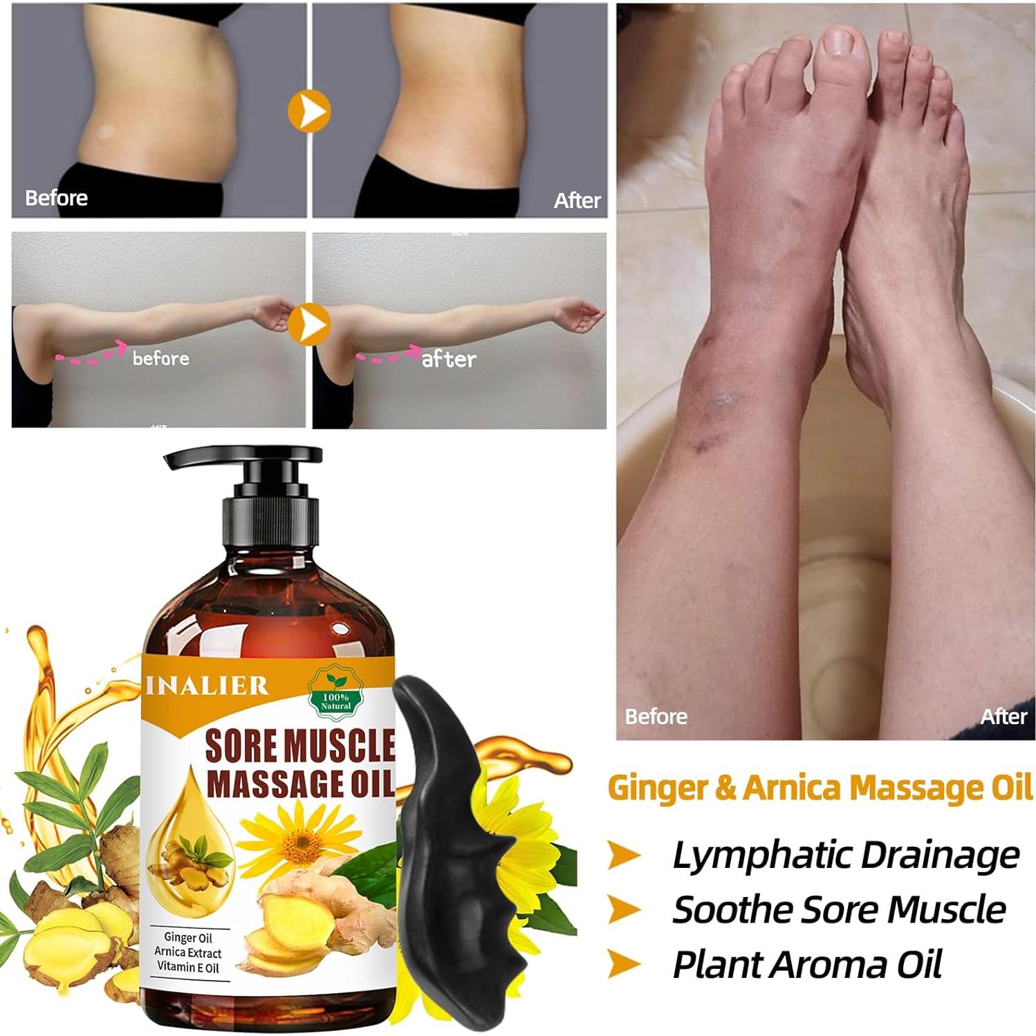 Aceite de Masaje Relajante Inalier 272g - Árnica y Jengibre