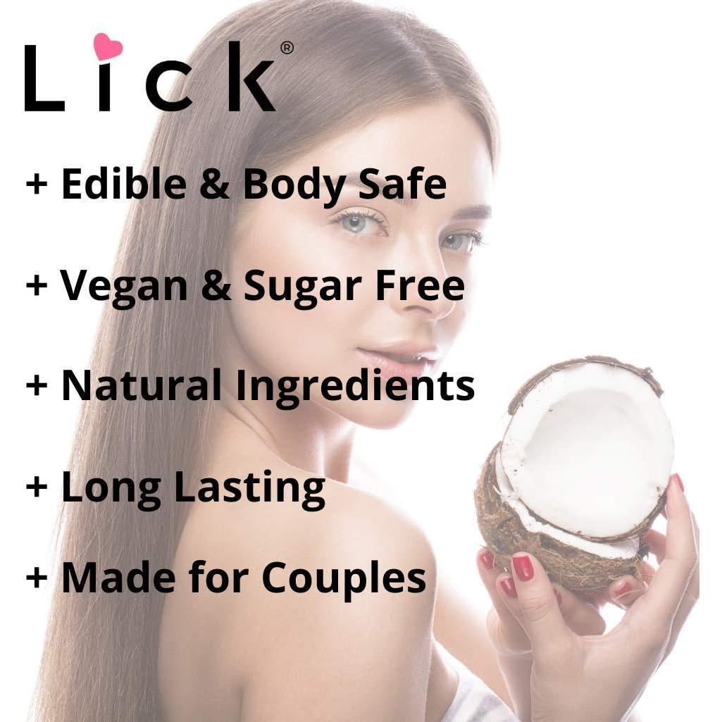 Aceite de Masaje Comestible Lick Sabor Coco 113.4 ml Vegano