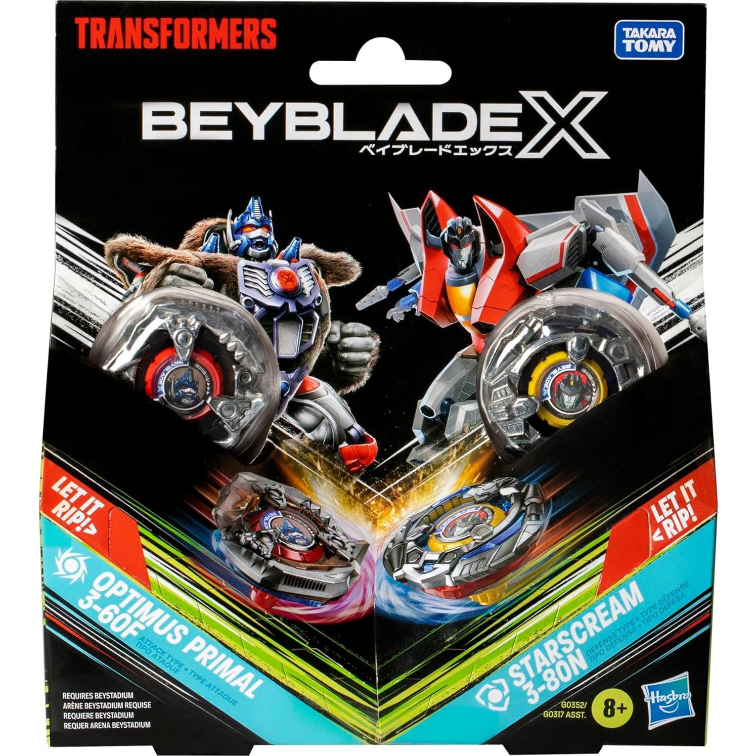 Beyblade X Transformers Optimus Primal vs Starscream Set