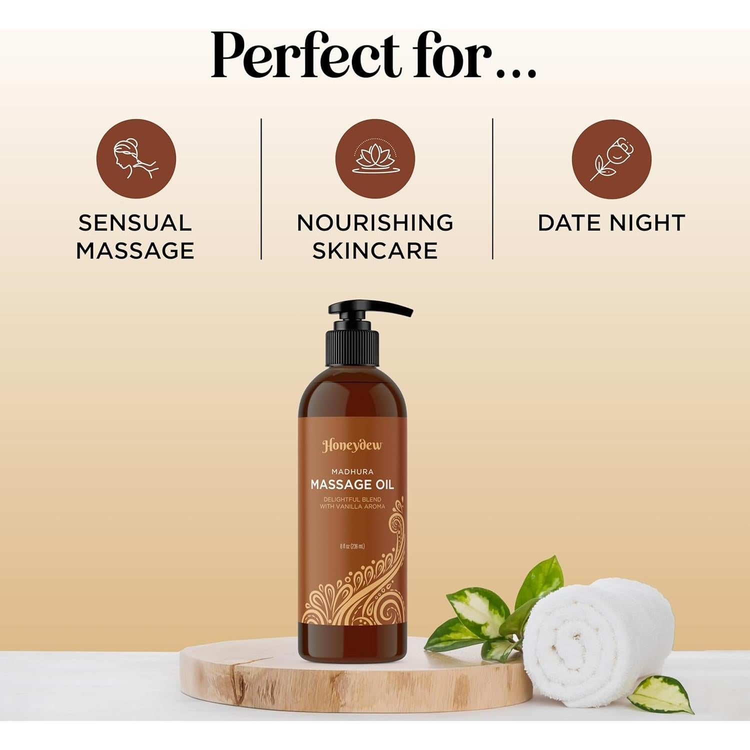 Aceite de Masaje Honeydew 236ml Crema de Vainilla Natural