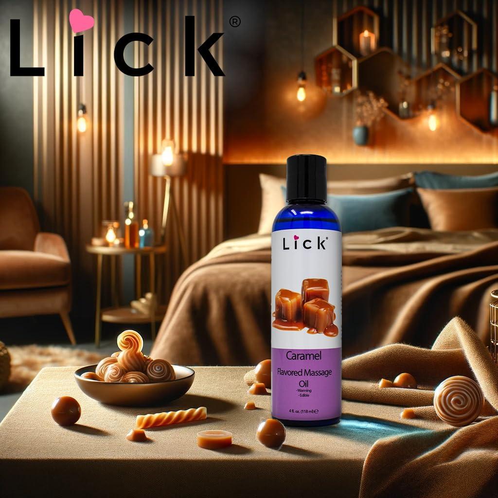 Aceite de Masaje Lick Sabor Caramelo 118 ml - Hidratante Natural