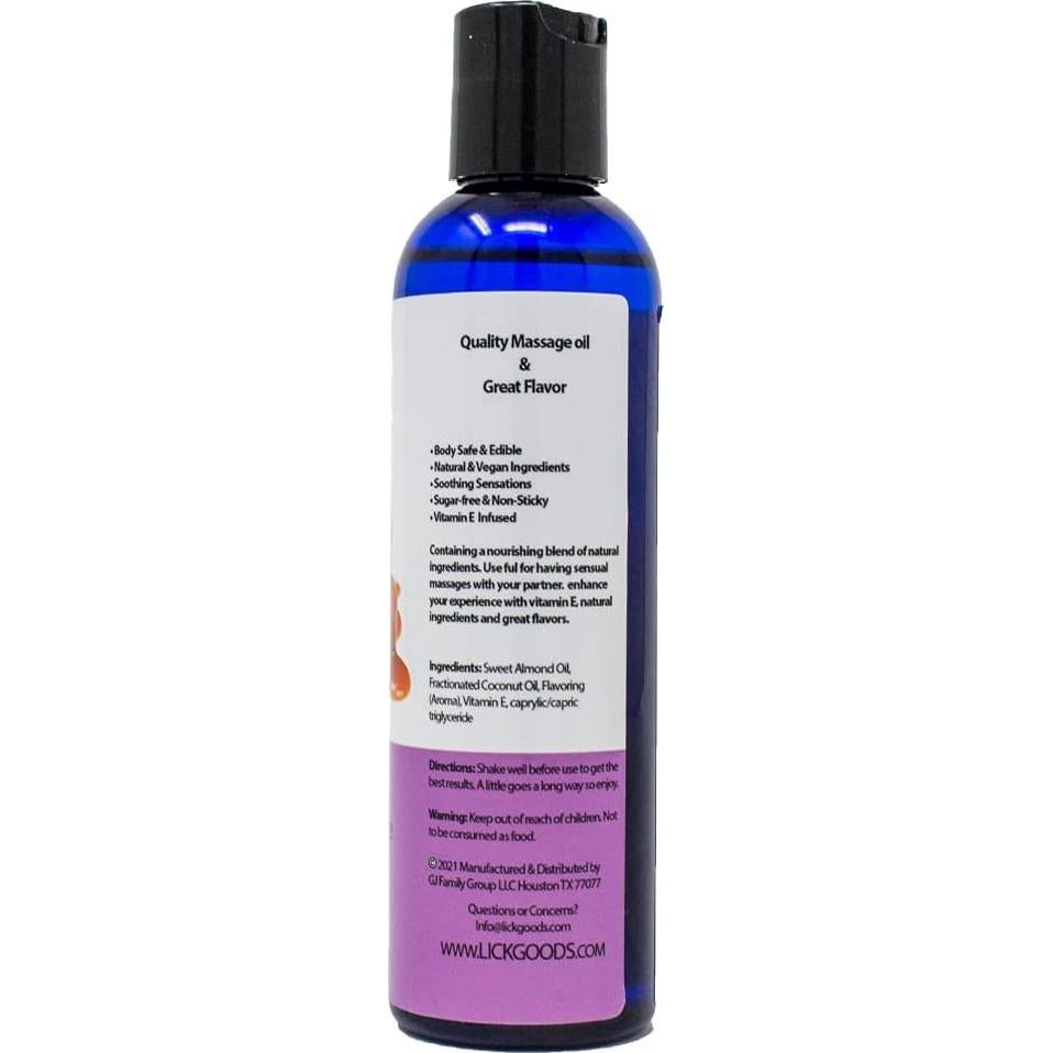 Aceite de Masaje Lick Sabor Caramelo 118 ml - Hidratante Natural