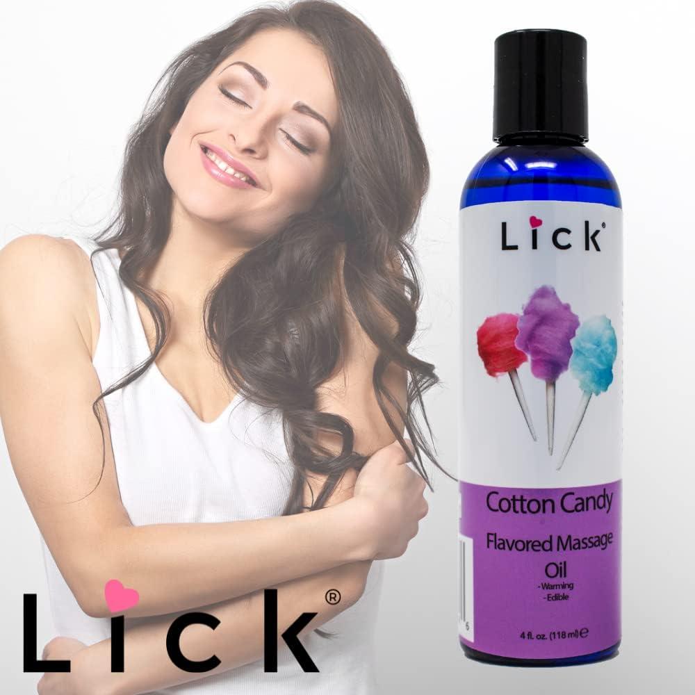 Aceite de Masaje Comestible Lick 113.4 ml Sabor Algodón de Azúcar