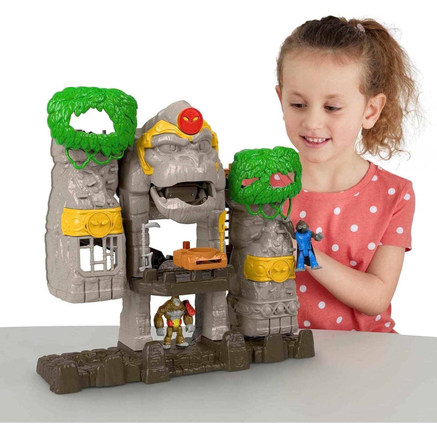 Fisher-Price Imaginext Preschool Toy Gorilla Fortress Playset with Poseable Figures & Accessories for Pretend Play Ages 3+ Years