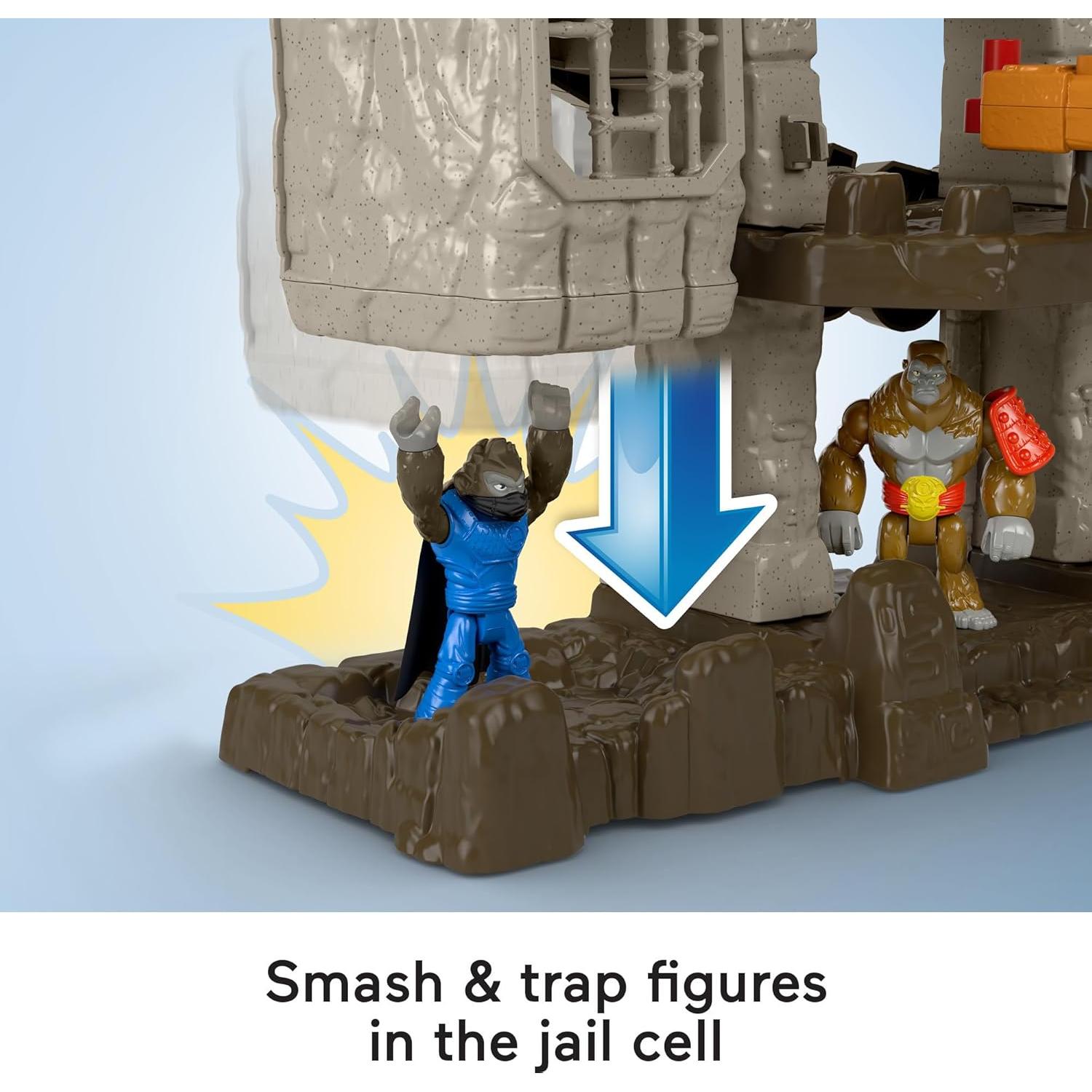 Fisher-Price Imaginext Preschool Toy Gorilla Fortress Playset with Poseable Figures & Accessories for Pretend Play Ages 3+ Years