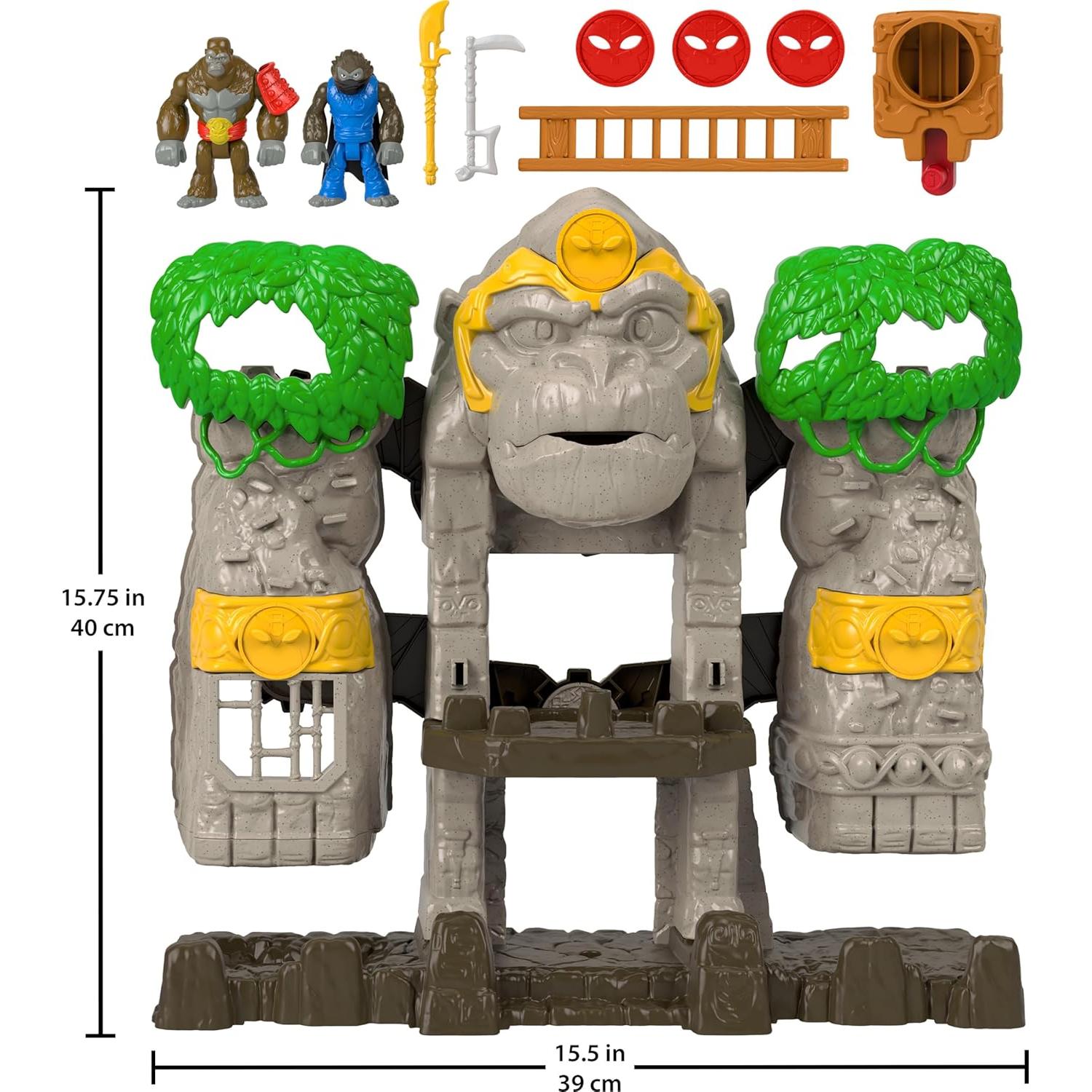Fisher-Price Imaginext Preschool Toy Gorilla Fortress Playset with Poseable Figures & Accessories for Pretend Play Ages 3+ Years