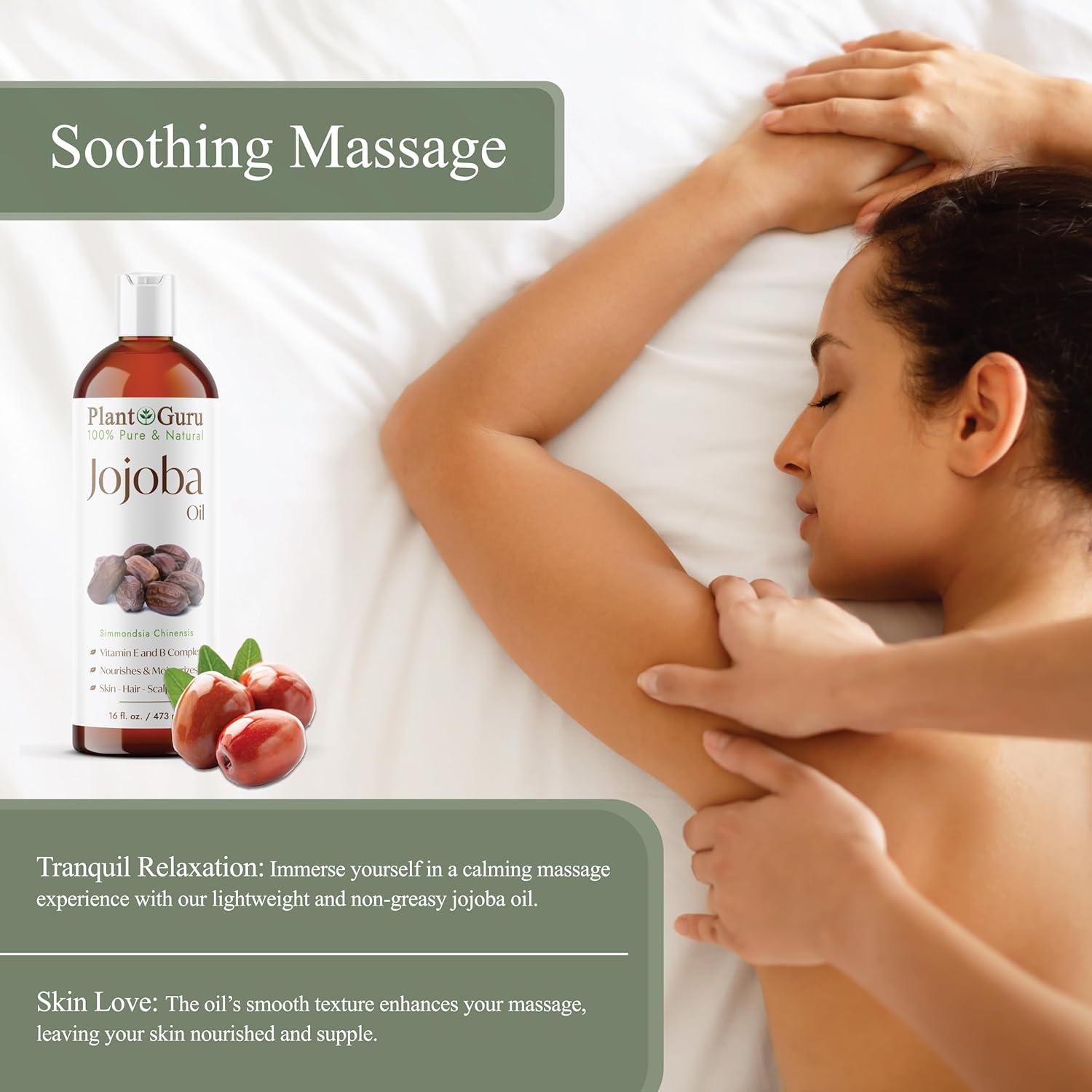 Aceite de Jojoba 473 ml Plant Guru Prensado en Frío 100% Puro