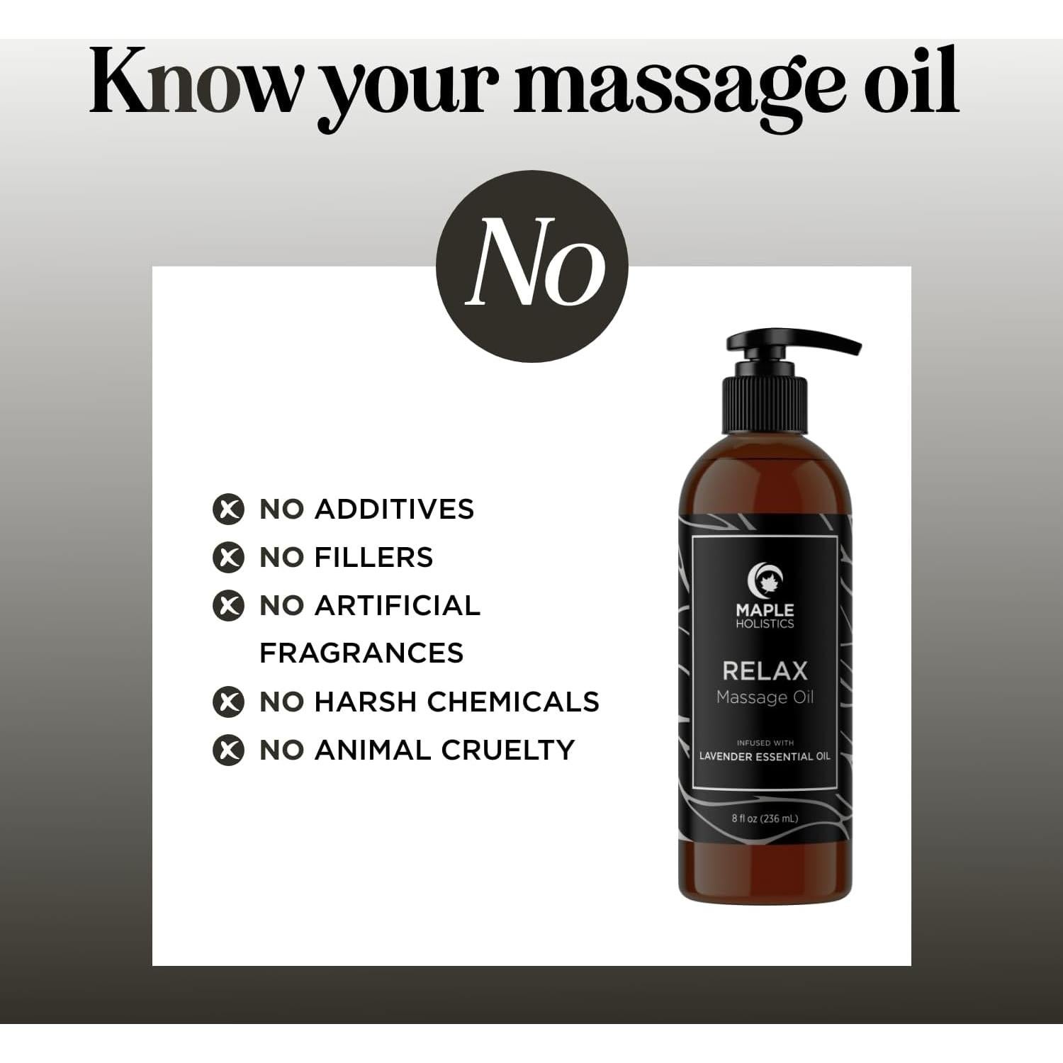 Aceite de Masaje Maple Holistics 236.6 ml Lavanda Hidratante