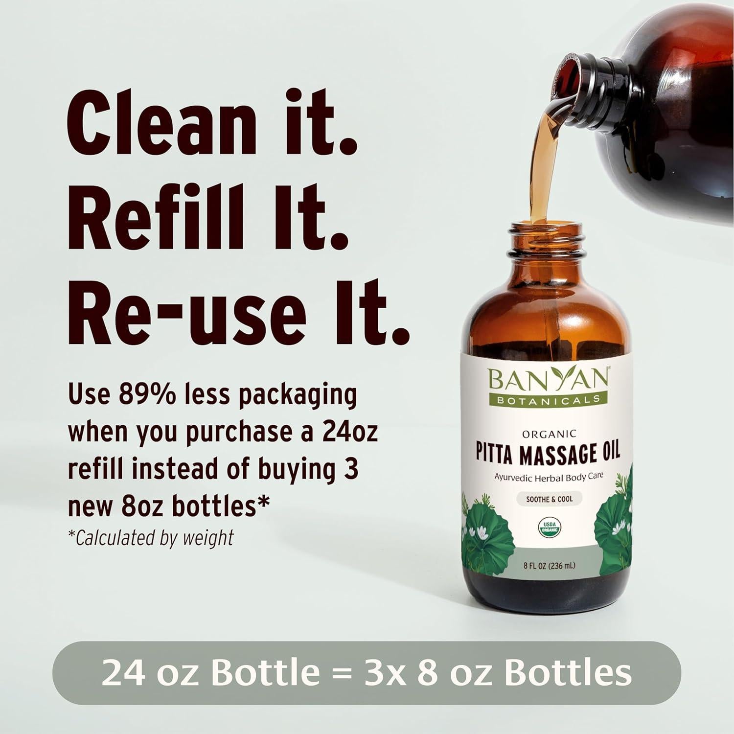 Aceite de Masaje Pitta Banyan Botanicals 236.6 ml Orgánico