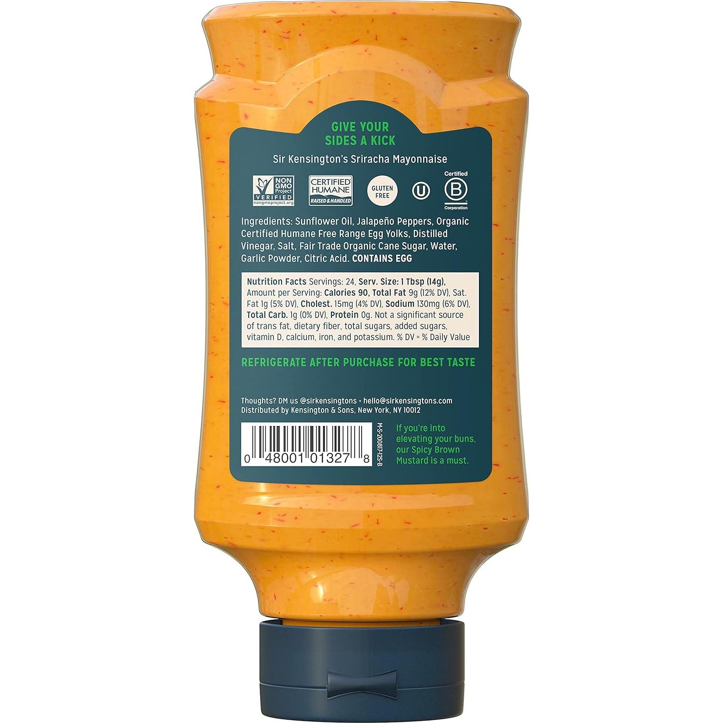 Mayonesa Sriracha Sir Kensington's 340 g Sin Gluten Non-GMO