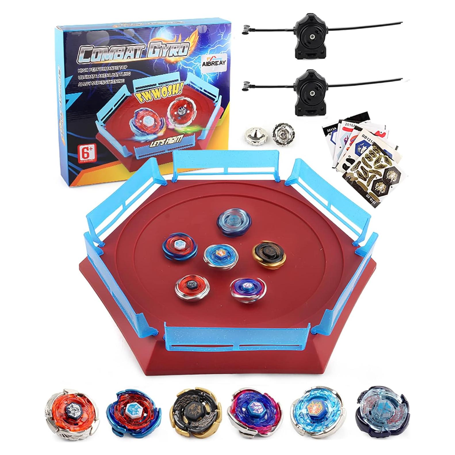 Conjunto Bey Battling Top AIBREAY 6 Tops 2 Lanzadores Arena