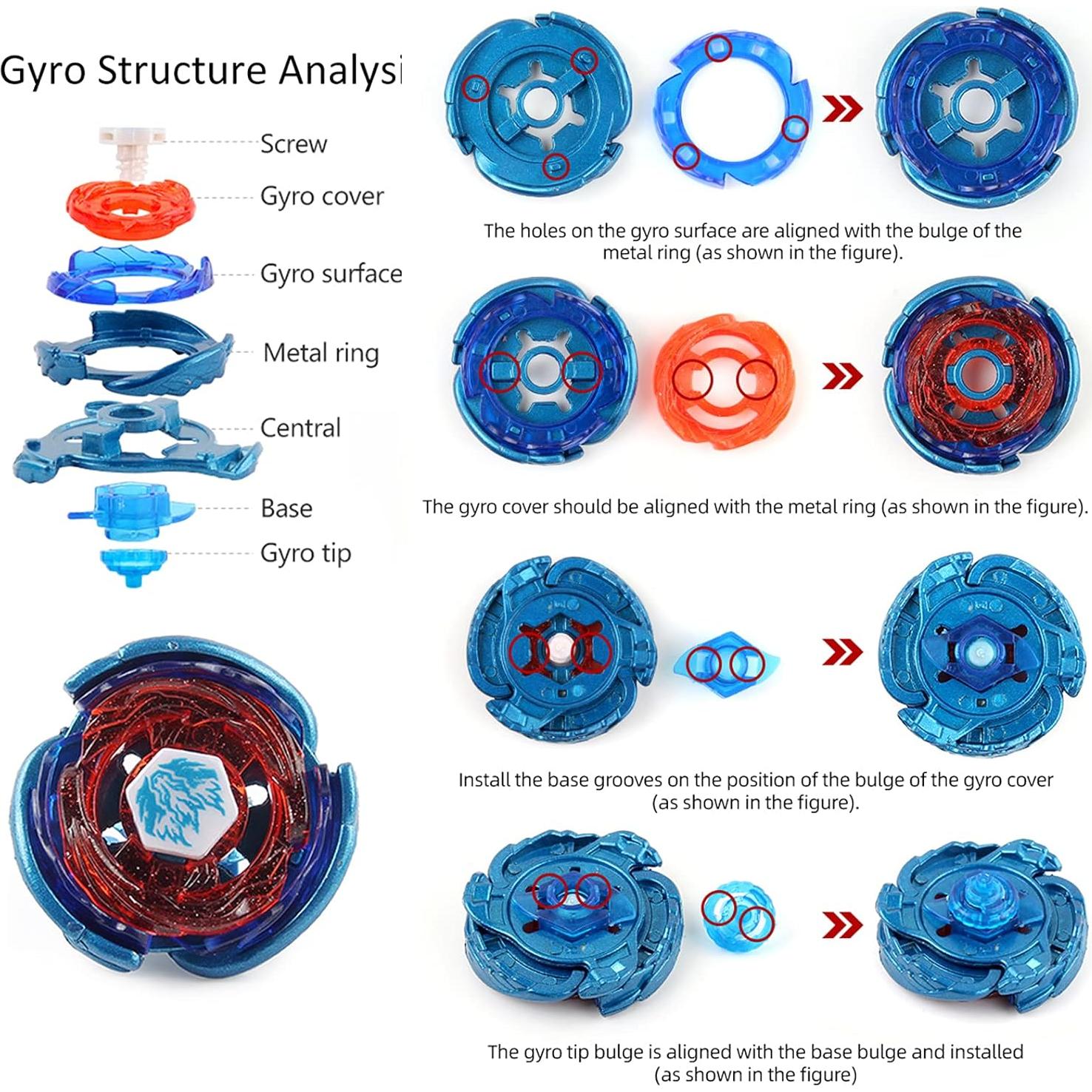 Conjunto Bey Battling Top AIBREAY 6 Tops 2 Lanzadores Arena