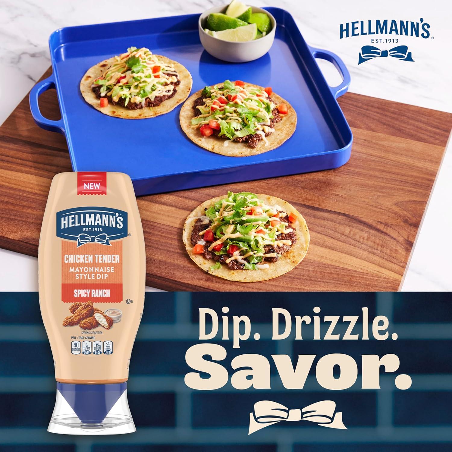 Dip Estilo Mayonesa Hellmann's Ranch Picante 340 g Sin Sabores Artificiales