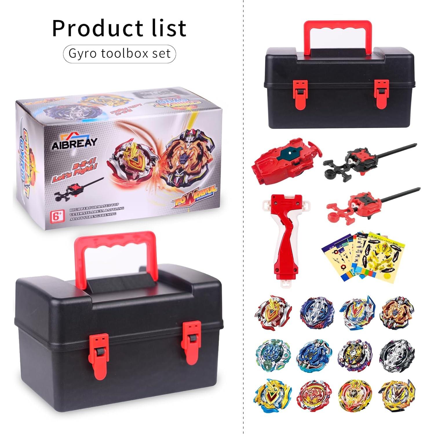 Conjunto de Juguetes AIBREAY 15 en 1 Trompos Gyro 12 Piezas