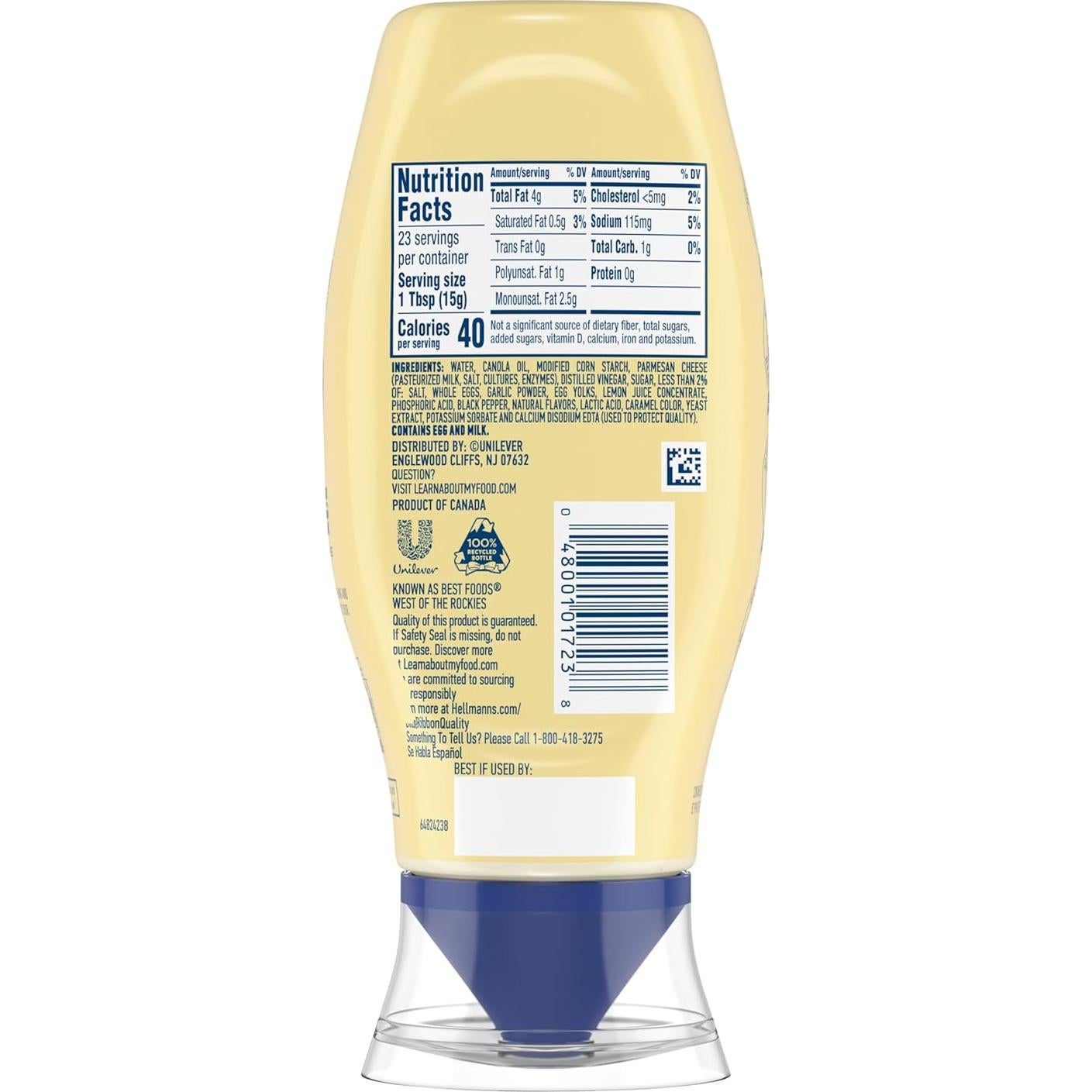 Dip Estilo Mayonesa Hellmann's Pollo Ajo Parmesano 340 g