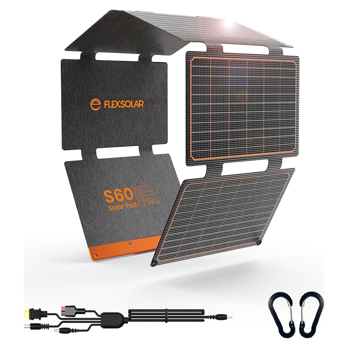 Panel Solar Plegable FlexSolar 60W USB-C USB-A Impermeable