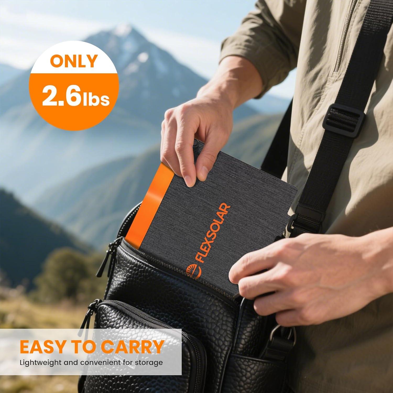 Panel Solar Plegable FlexSolar 60W USB-C USB-A Impermeable