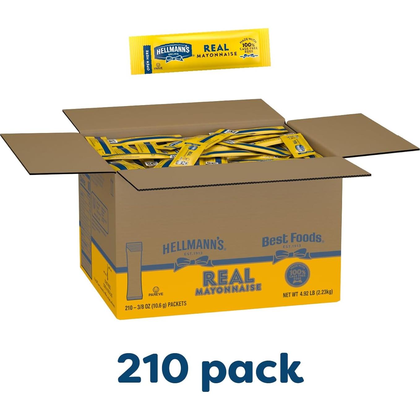 Mayonesa Real Hellmann's en Stick 10.8g - Sin Gluten - 210 Paquetes