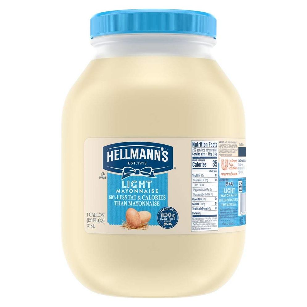Mayonesa Ligera Hellmann's 3.78L Sin Gluten, 40 Calorías