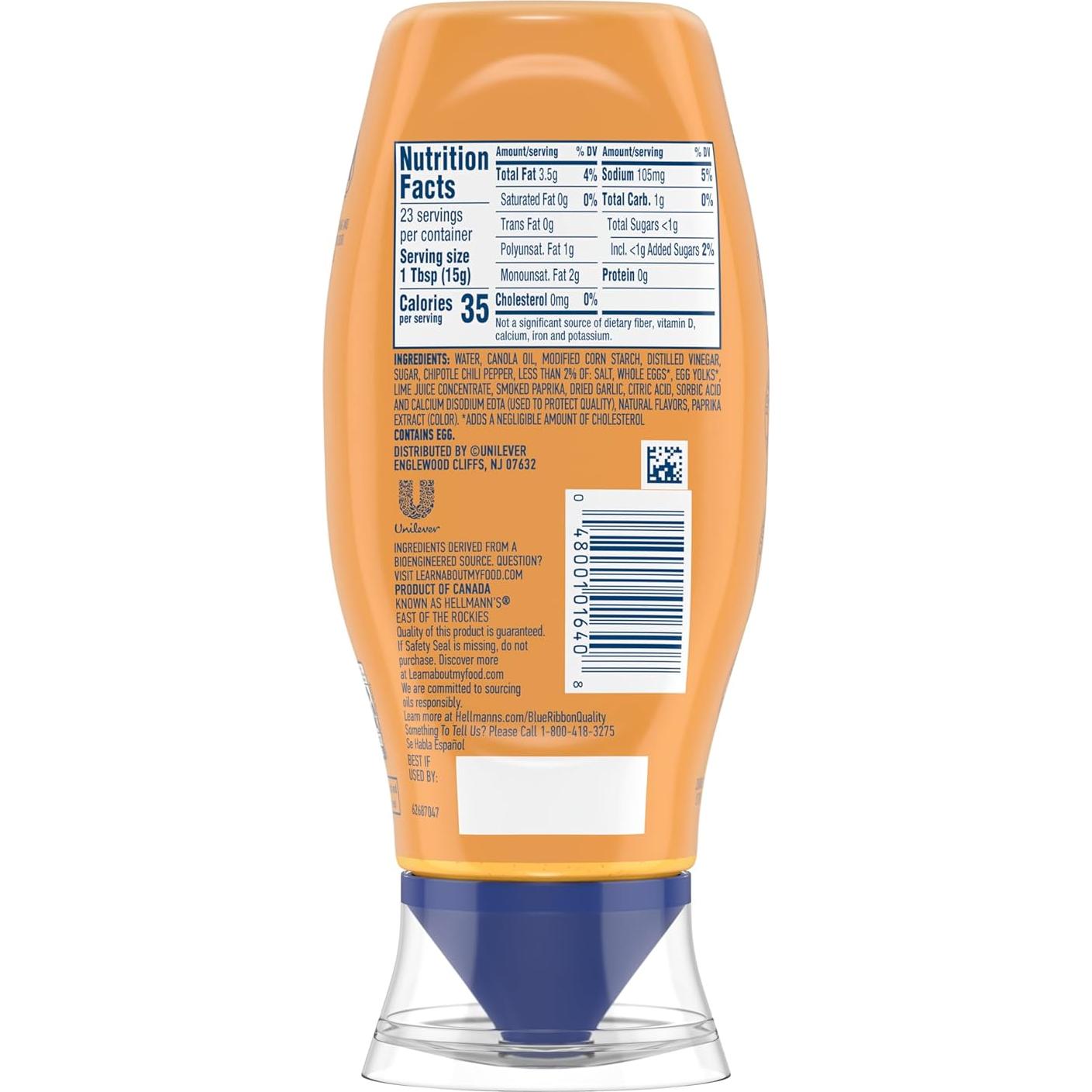 Aderezo de Mayonesa Chipotle Mejor Comida 326 g - Sin Sabores Artificiales