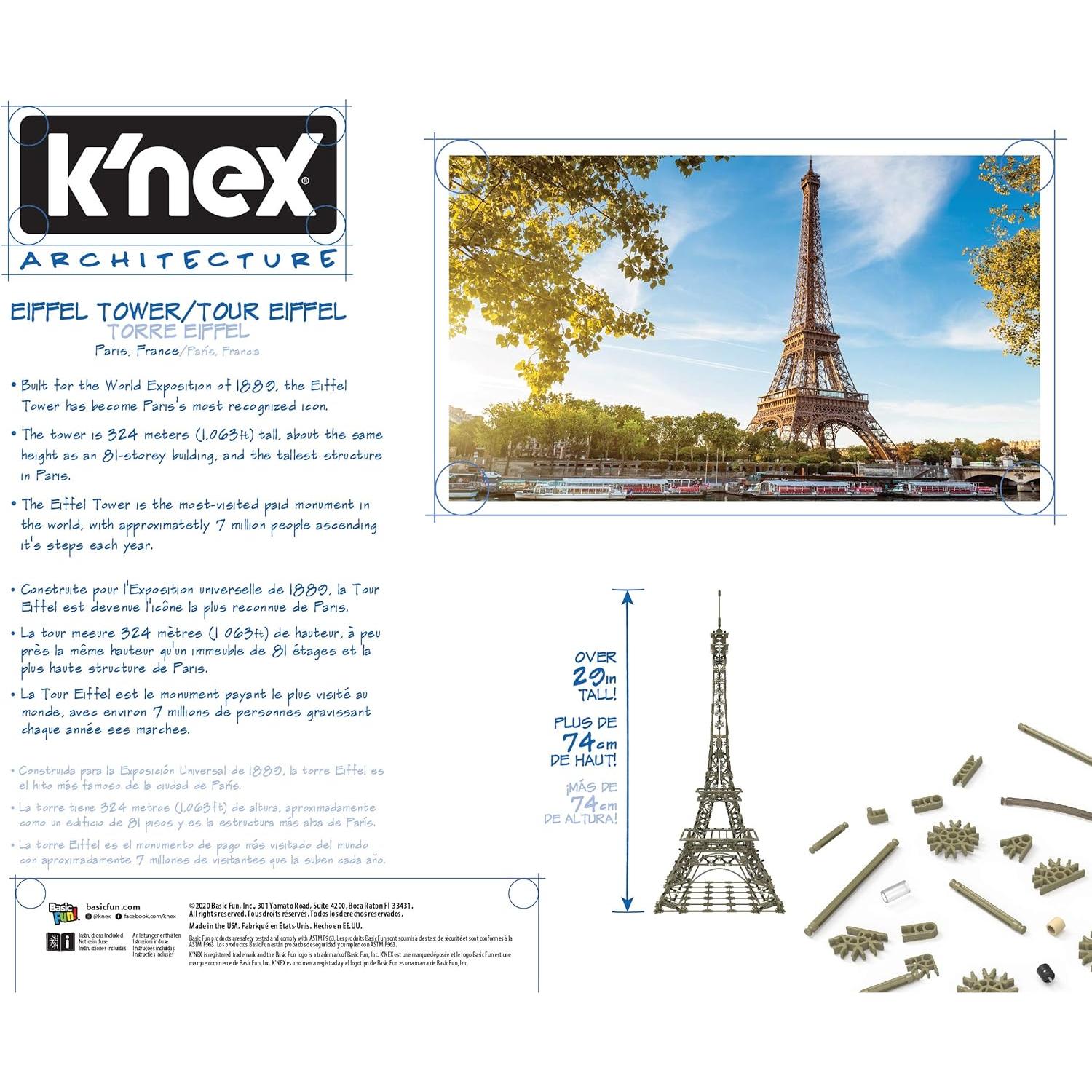 K'NEX Torre Eiffel - Set de Construcción 1462 Piezas 73,66 cm