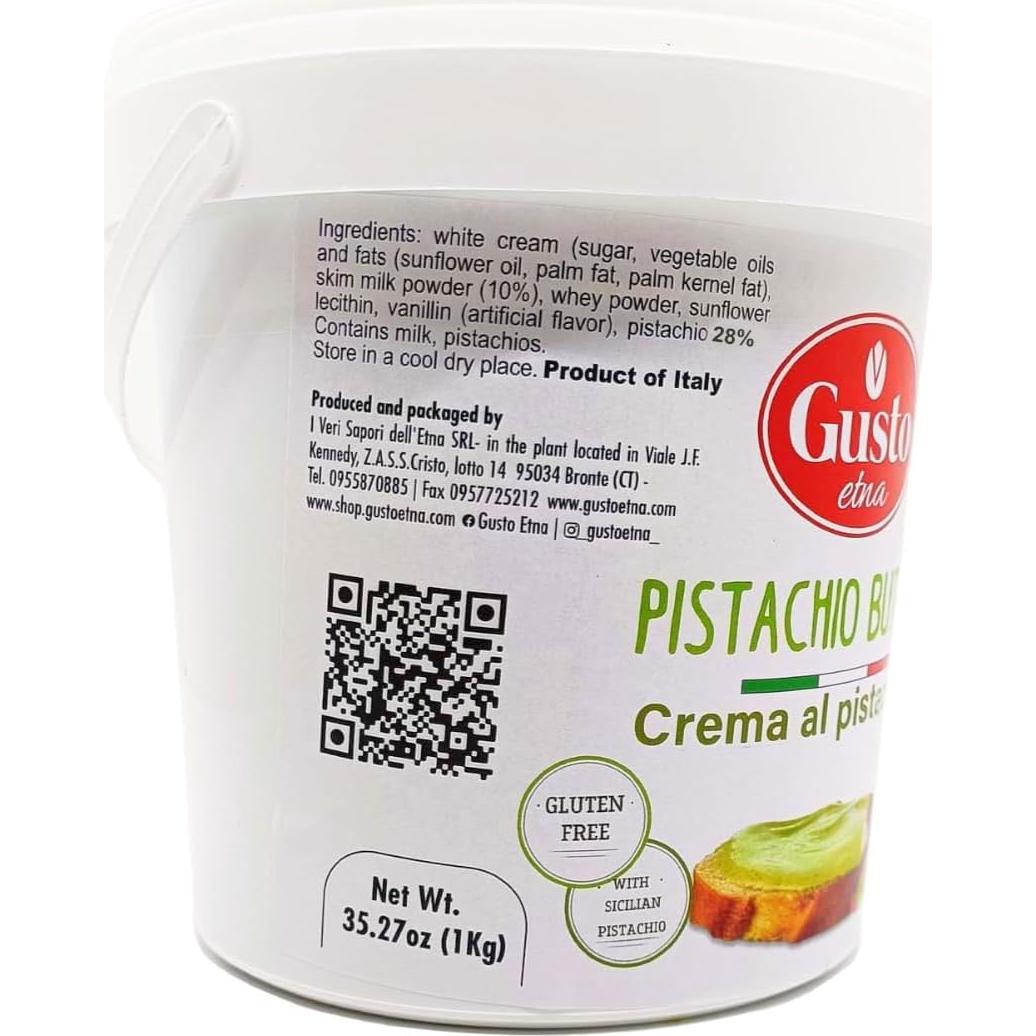 Crema de Pistacho Gusto Etna 1 kg - Mantequilla Dulce Italiana
