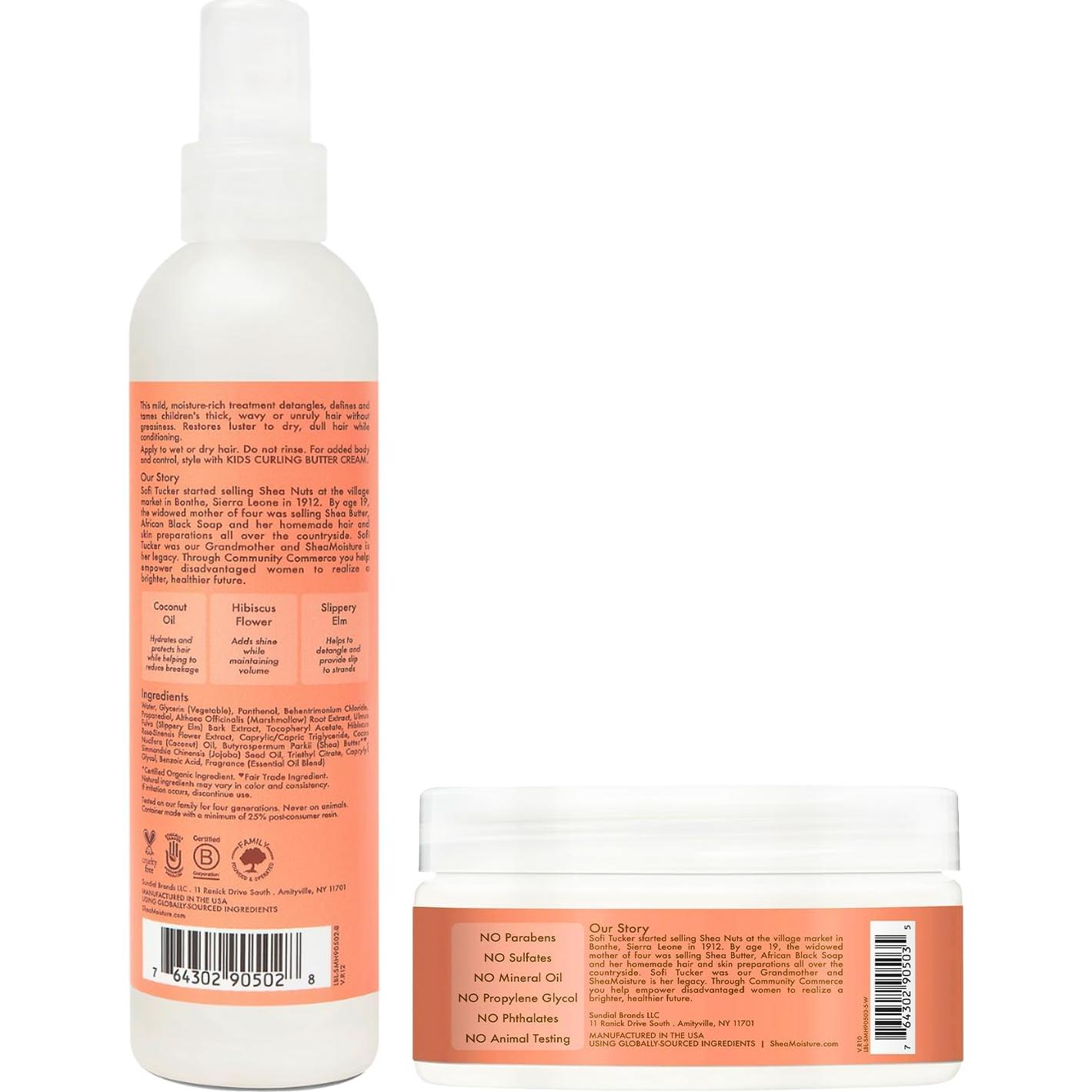 Set de Cuidado Cabello Rizado Shea Moisture Kids - Crema y Spray