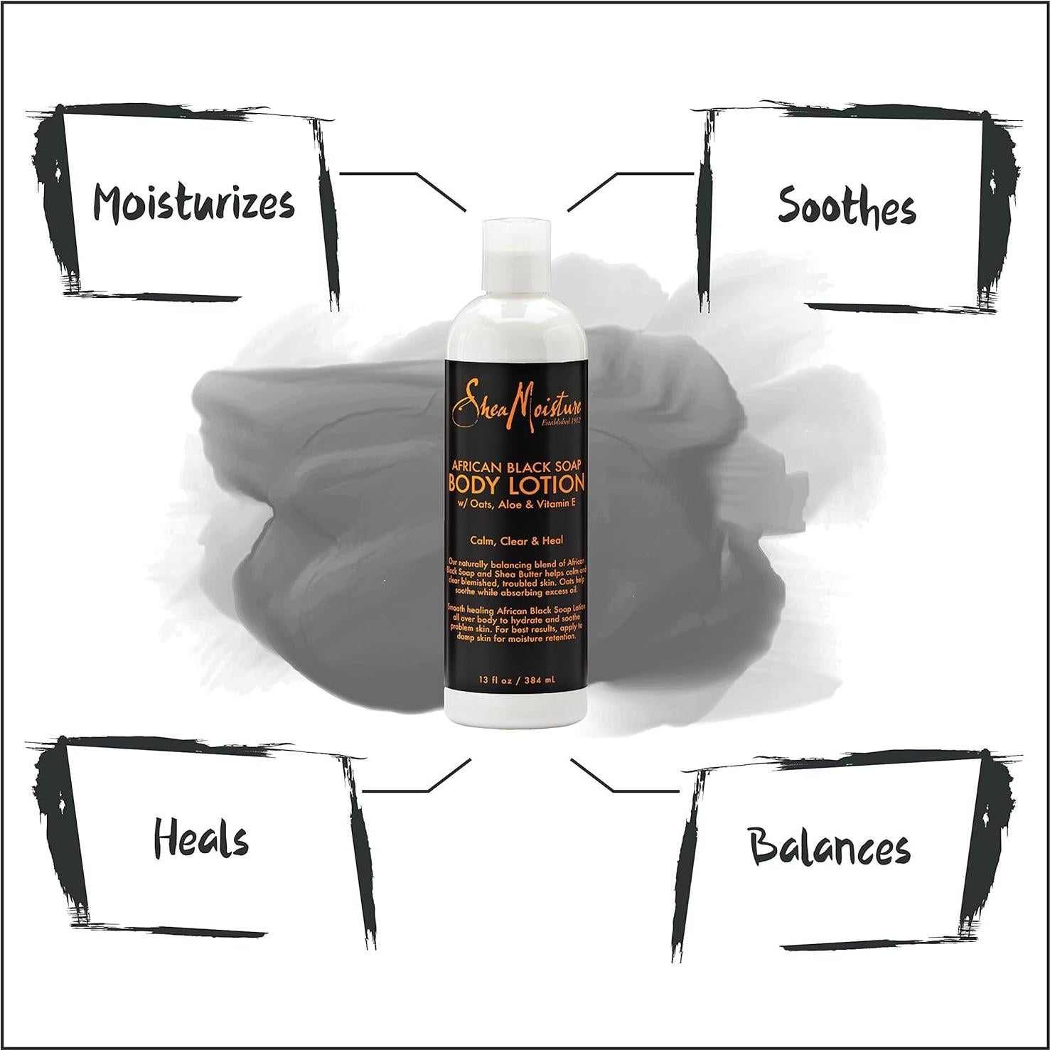 Loción Corporal Calmante SheaMoisture Jabón Negro 368 g