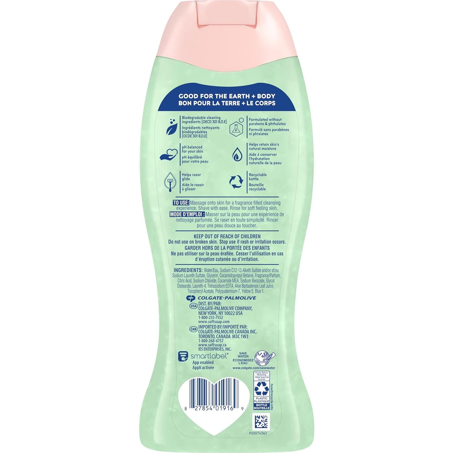 Gel de Ducha Hidratante Softsoap 591 ml y Gel de Afeitar Pepino Fresco