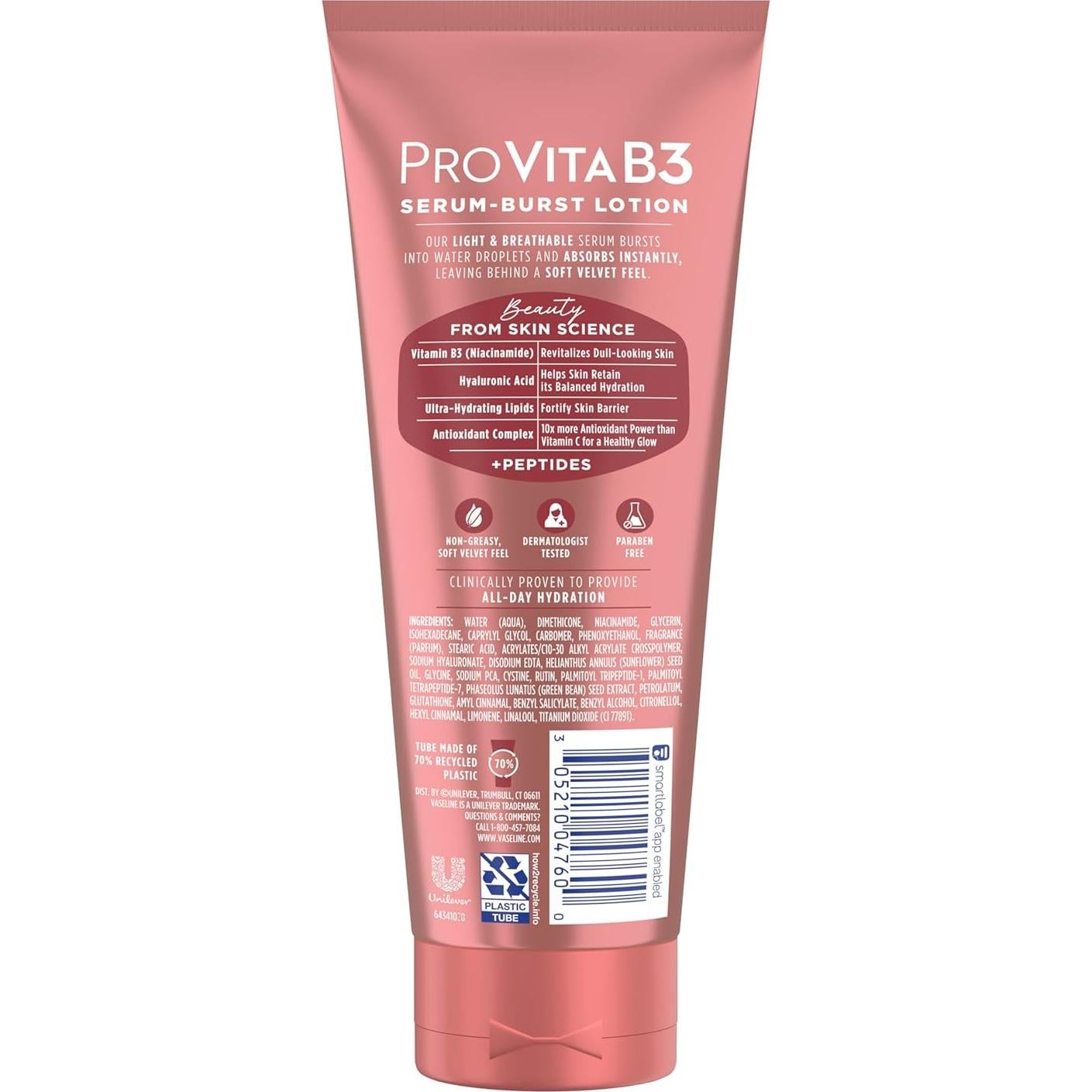 Loción Vaseline Pro VitaB3 Serum Burst 221.8 ml Hidratante