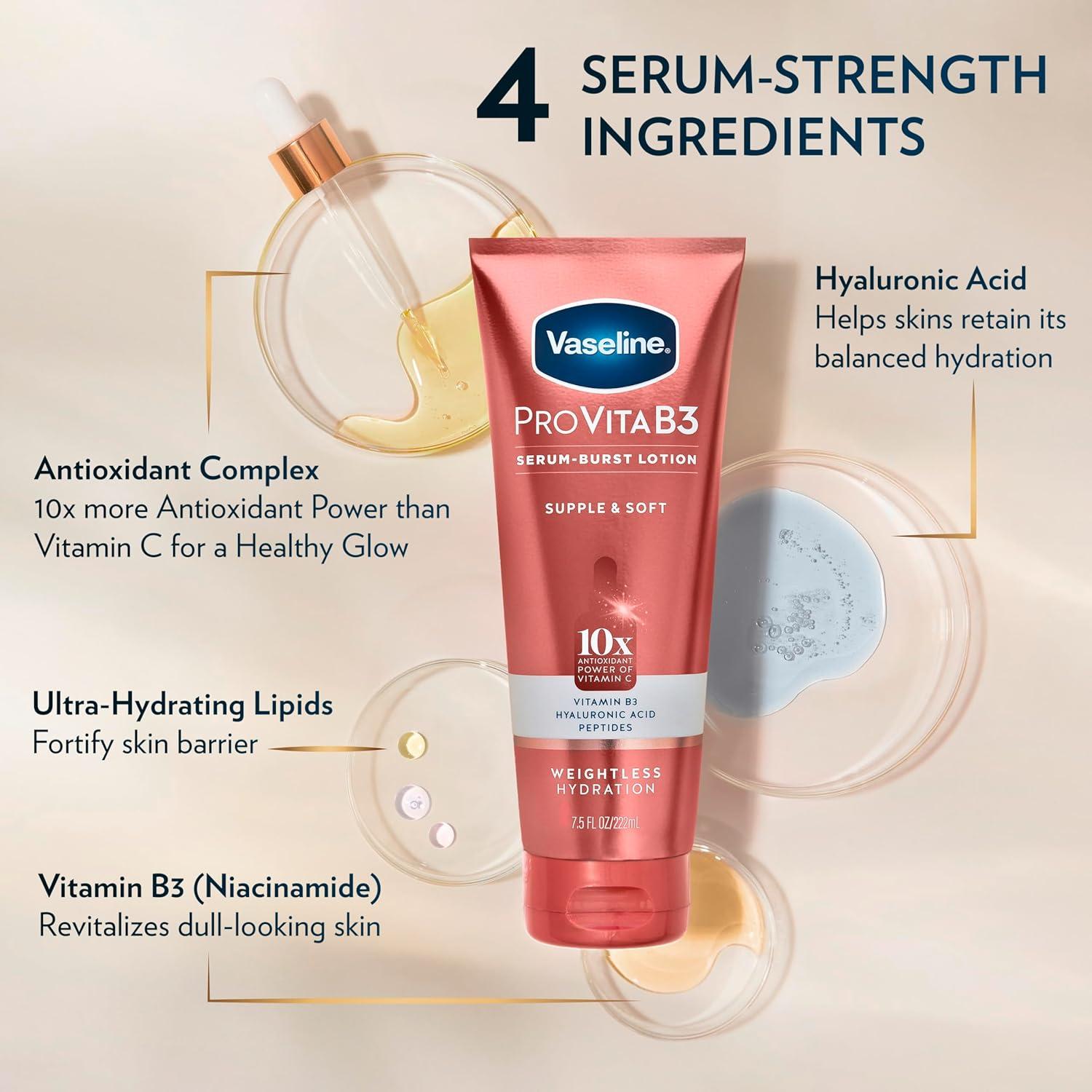 Loción Vaseline Pro VitaB3 Serum Burst 221.8 ml Hidratante