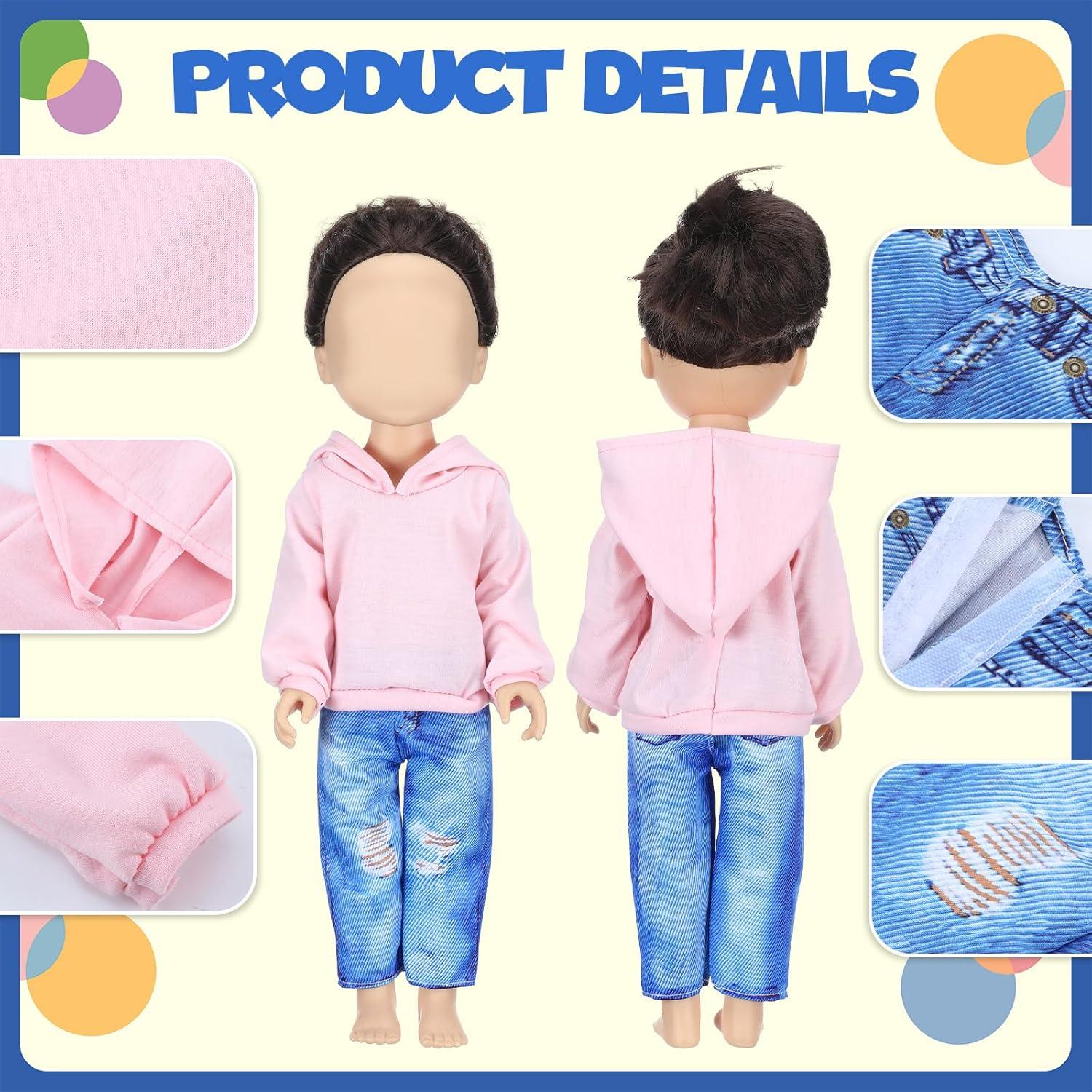 Bencailor 8 Piezas Ropa de Muñeca 18" Algodón y Mezclilla