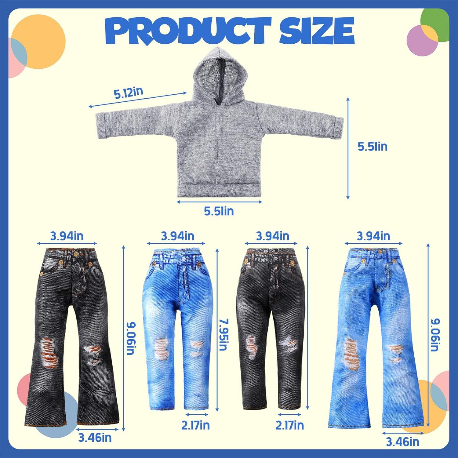 Bencailor 8 Piezas Ropa de Muñeca 18" Algodón y Mezclilla