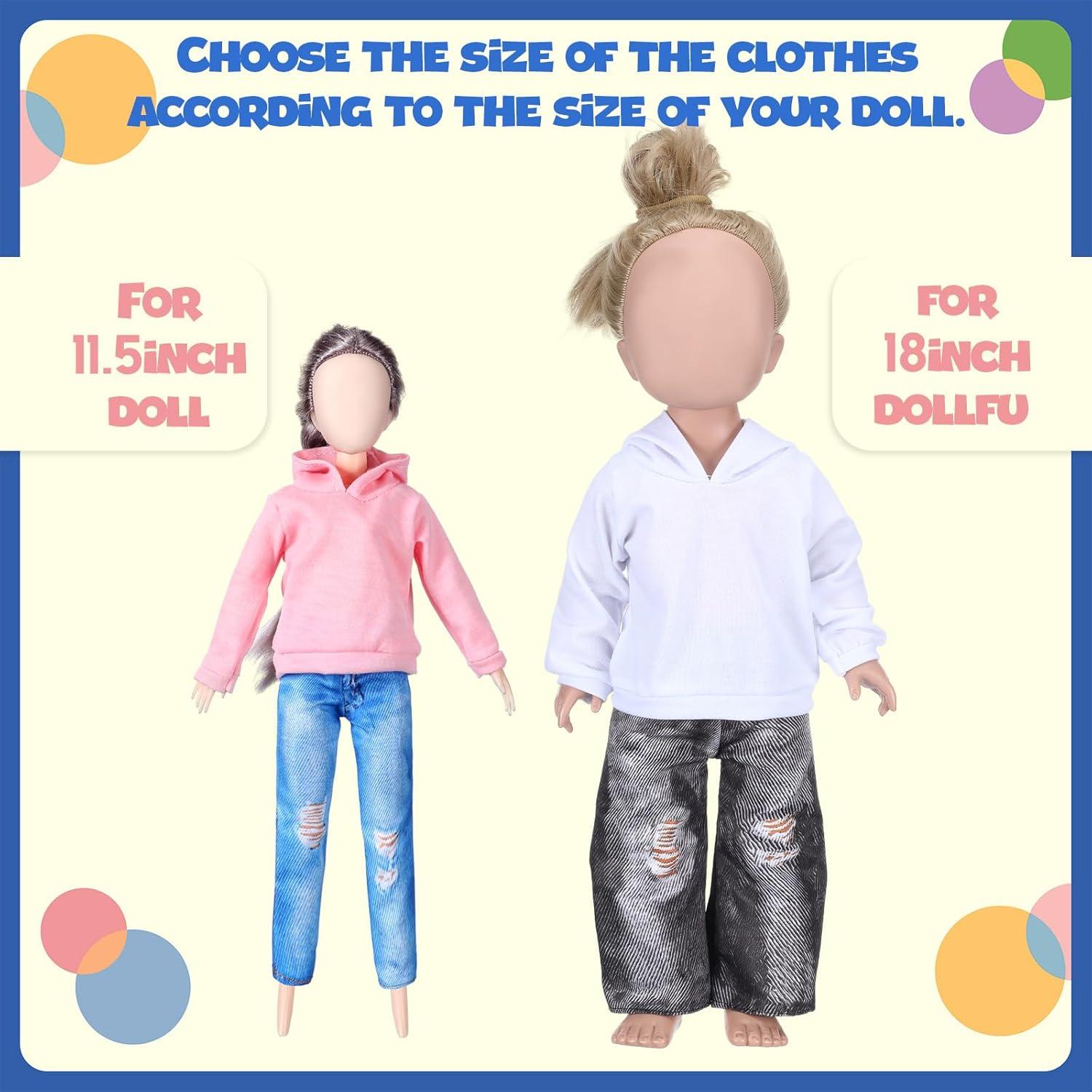 Bencailor 8 Piezas Ropa de Muñeca 18" Algodón y Mezclilla