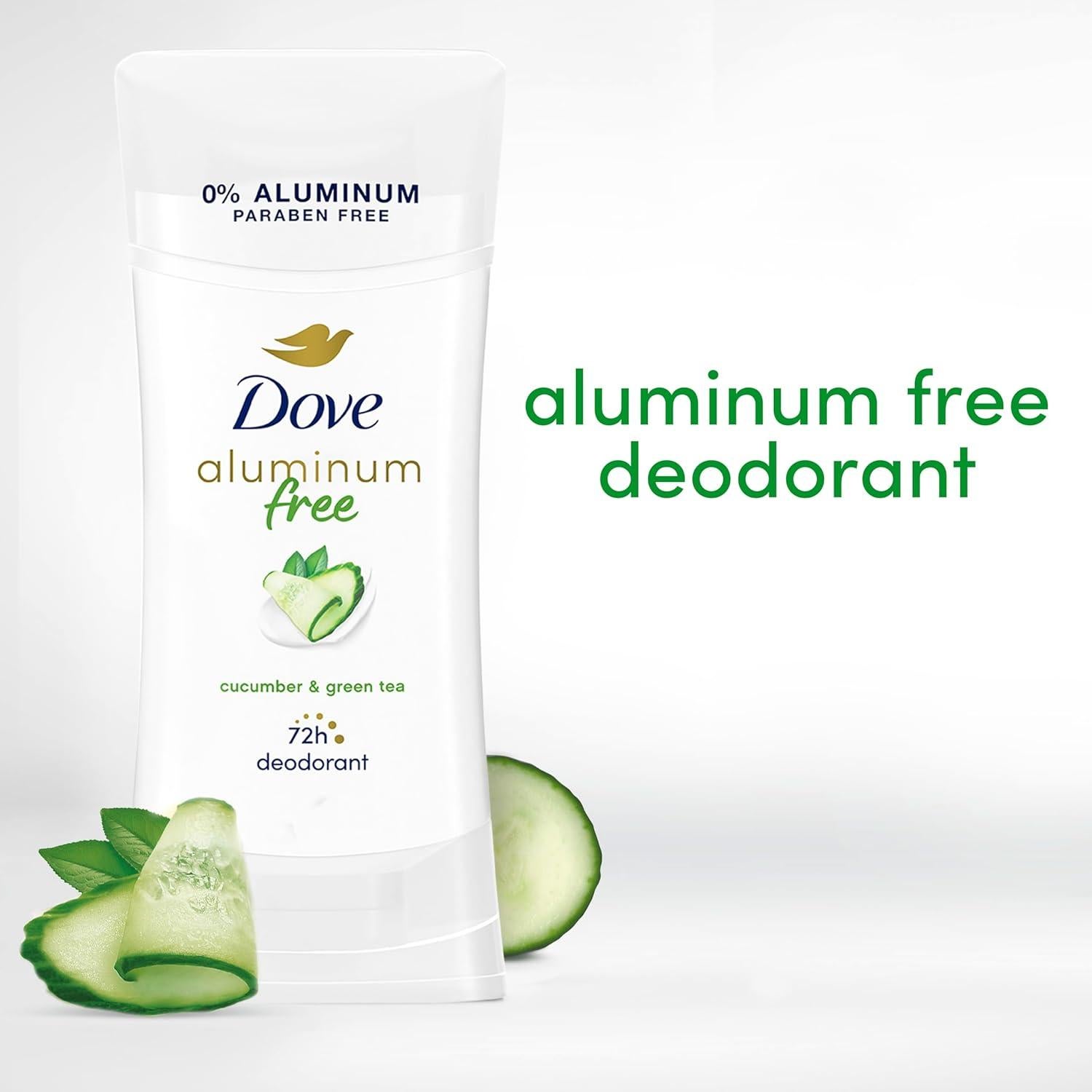 Desodorante Dove Sin Aluminio Pepino y Té Verde 4x73.71g