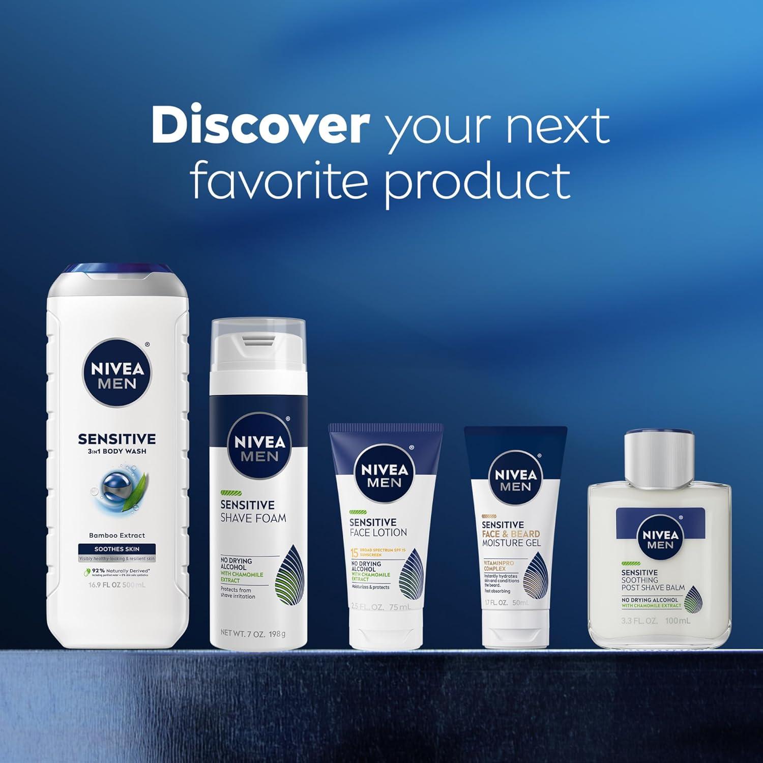 Gel de Ducha NIVEA MEN 3 en 1 500 ml x3 Extracto de Bambú