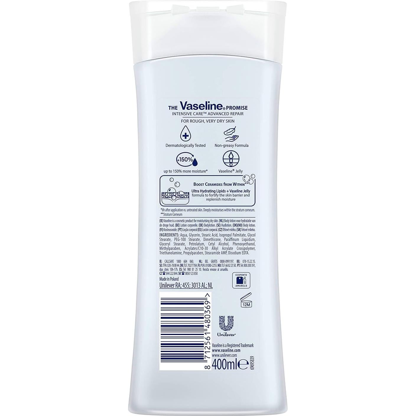 Loción Reparadora Intensiva Vaseline 400ml Cuidado Corporal