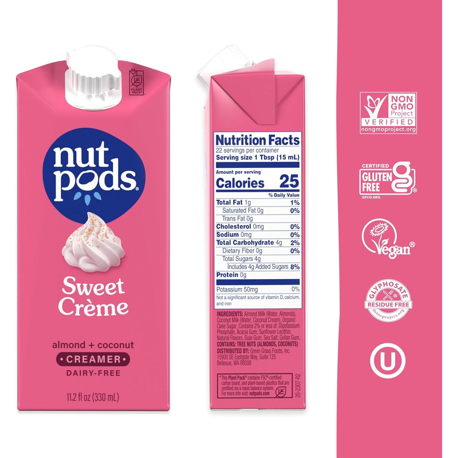 Crema Dulce No Láctea Nutpods - 3 Paquetes de 317.5g